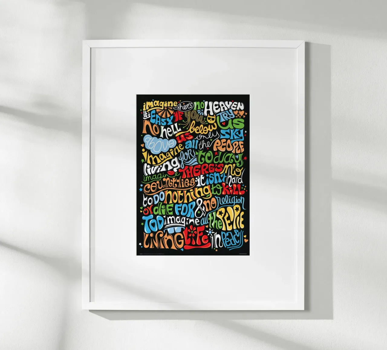 Imagine - Draw Me A Song poster avec cadre en aluminium de Nour Tohme