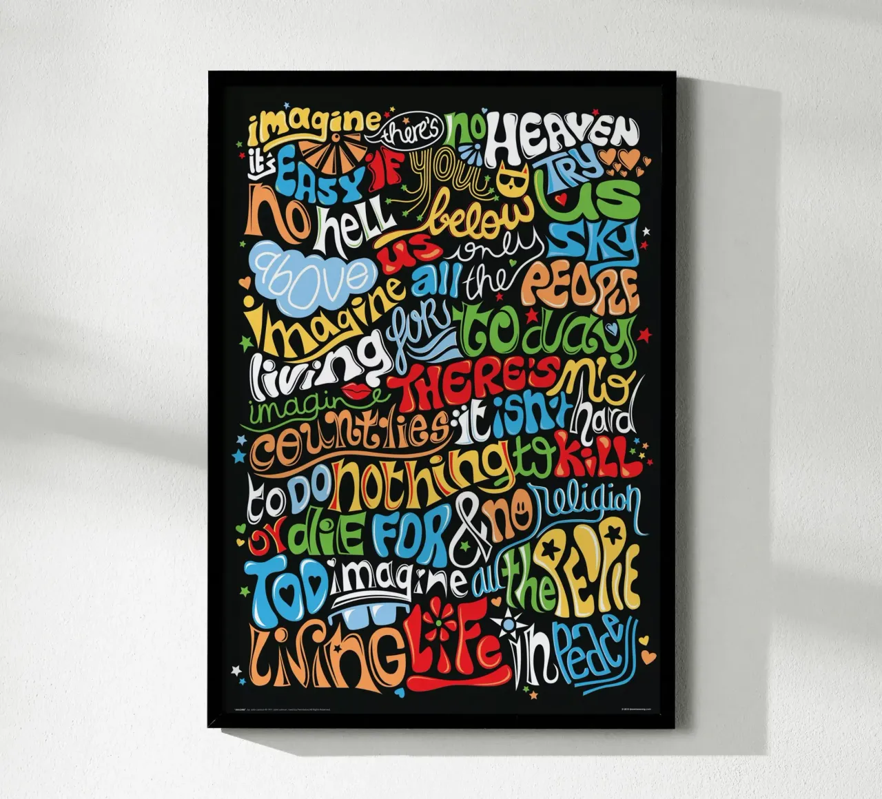 Imagine - Draw Me A Song poster avec cadre en aluminium de Nour Tohme