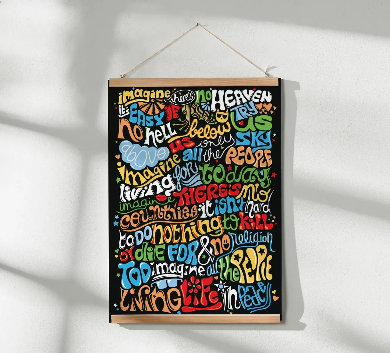 Imagine - Draw Me A Song poster avec cadre en aluminium de Nour Tohme