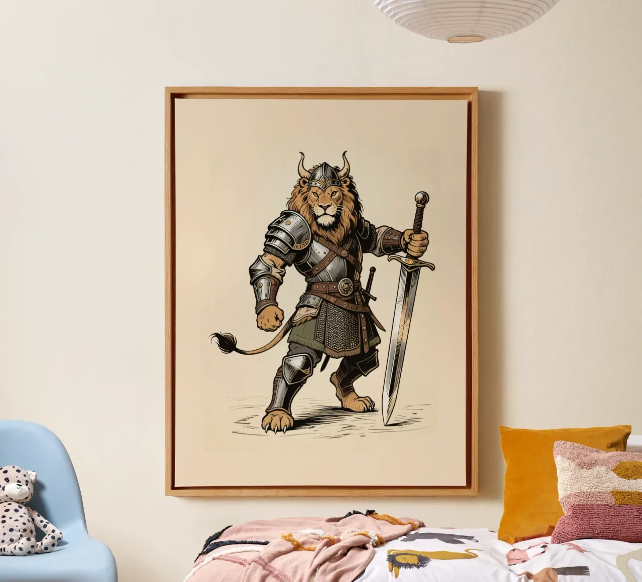 Warrior Lion tela con Cornice a cassetta da knowledge