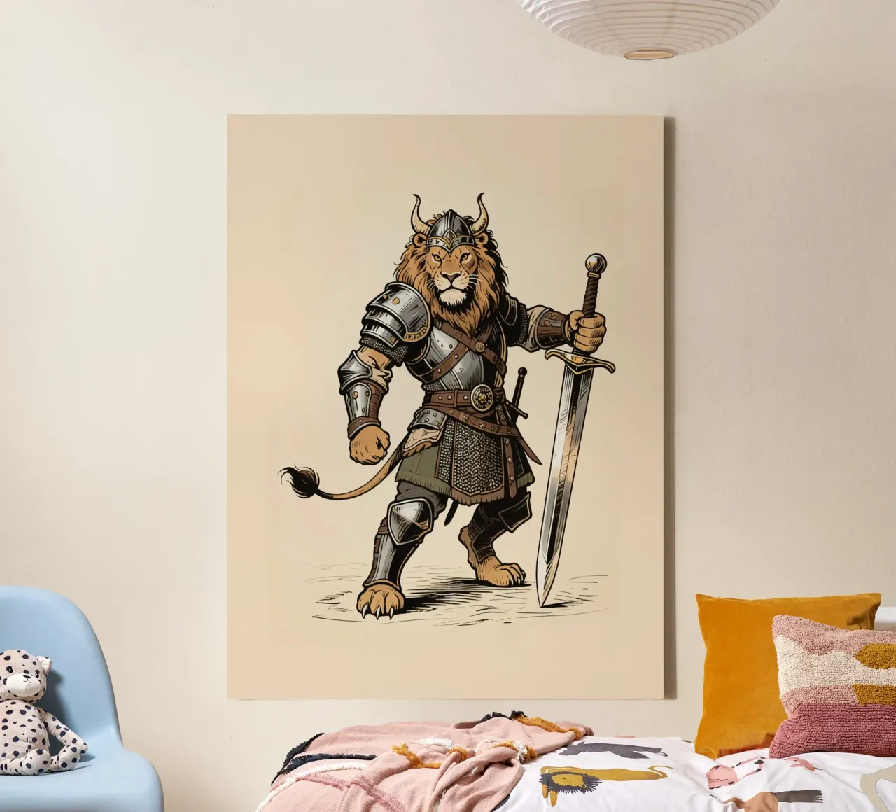 Warrior Lion tela con Cornice a cassetta da knowledge