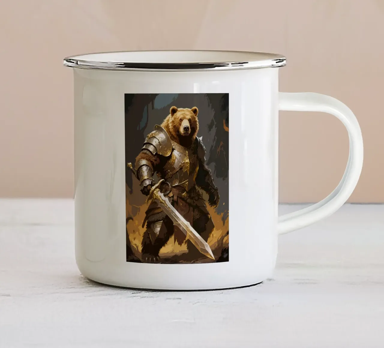 Bear Warrior tazza in smalto da knowledge