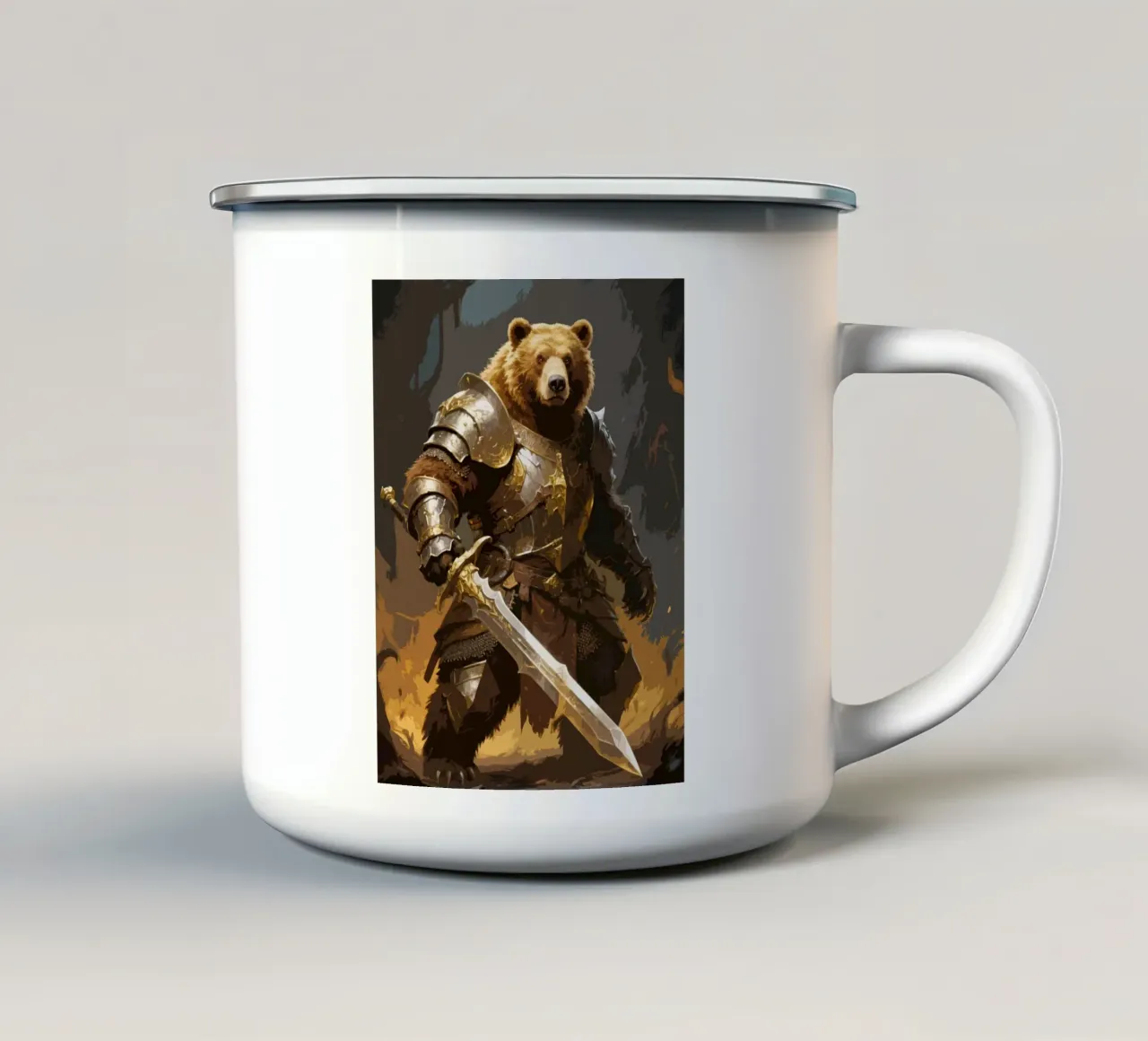 Bear Warrior tazza in smalto da knowledge