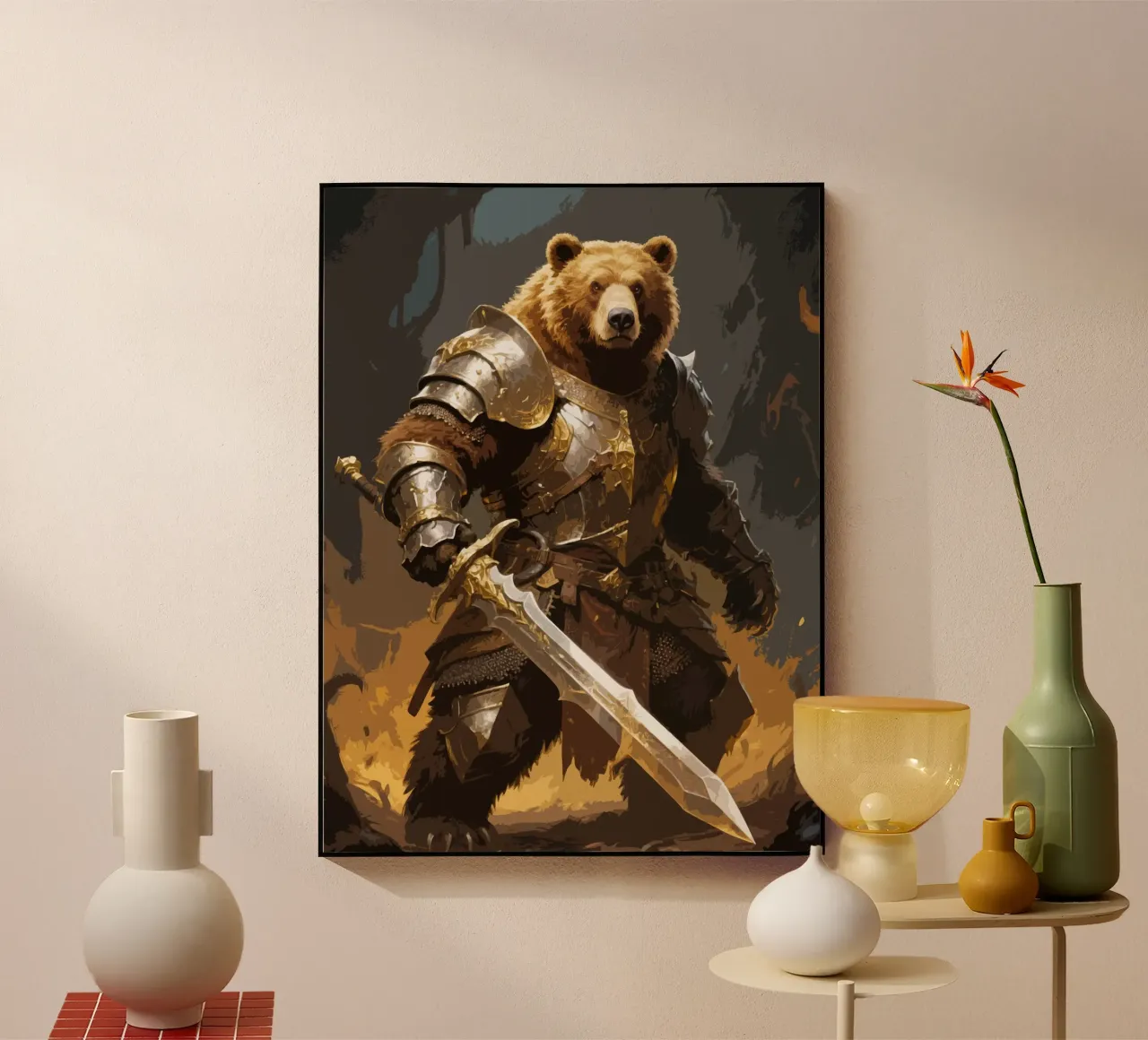 Bear Warrior acryl van knowledge