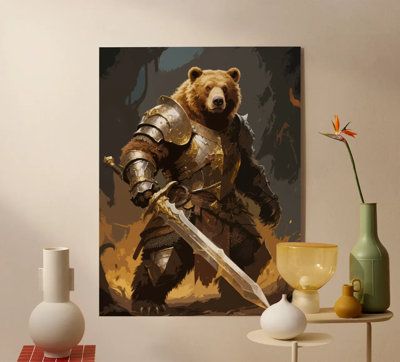 Bear Warrior acryl van knowledge