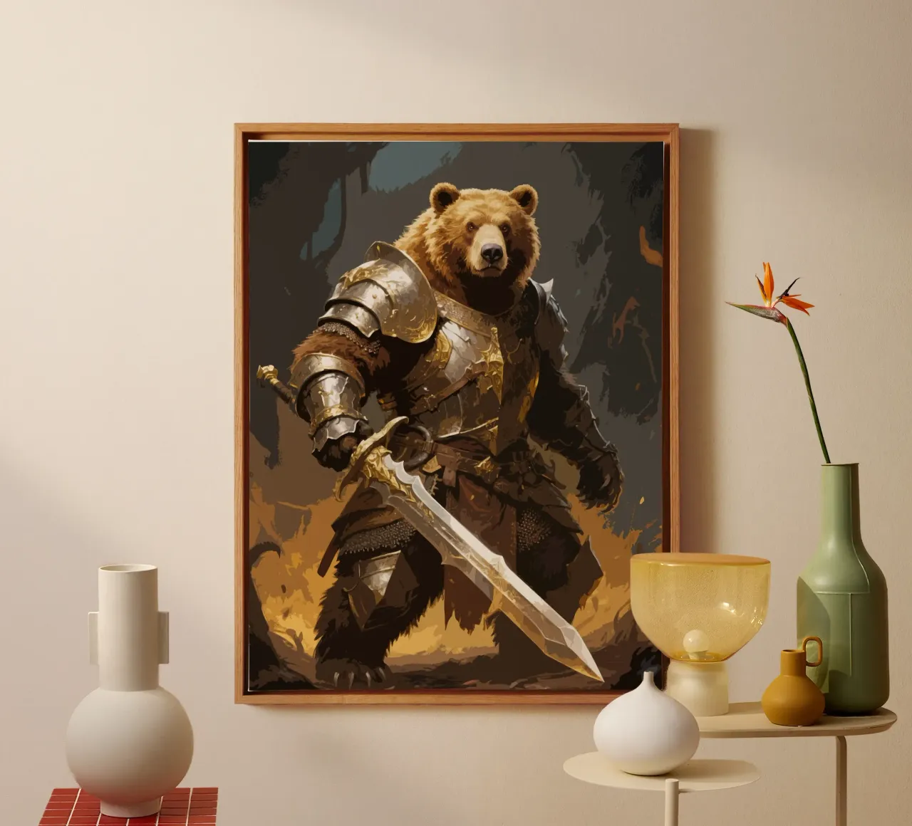 Bear Warrior tela con Cornice a cassetta da knowledge