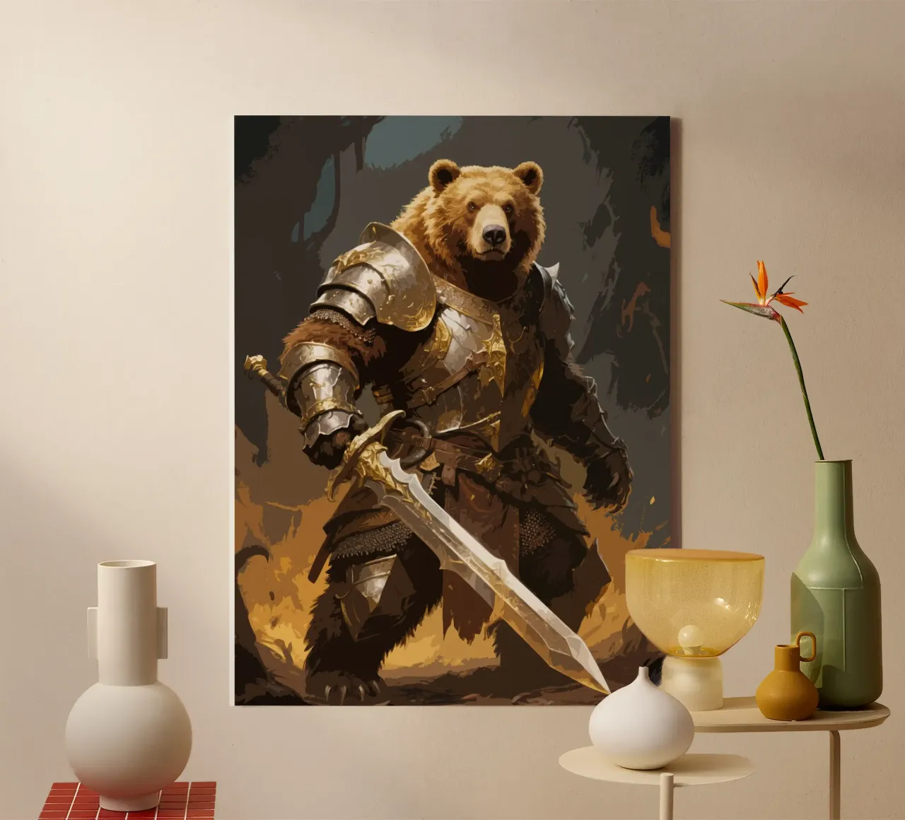 Bear Warrior tela con Cornice a cassetta da knowledge