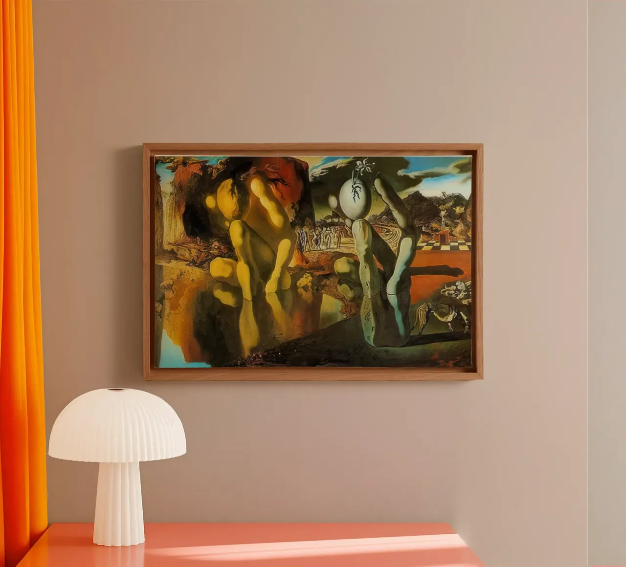 The Metamorphosis of Narcissus salvador daly canvas with Floater frame by Rayretr
