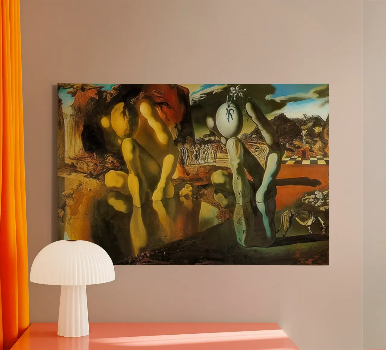 The Metamorphosis of Narcissus salvador daly canvas with Floater frame by Rayretr