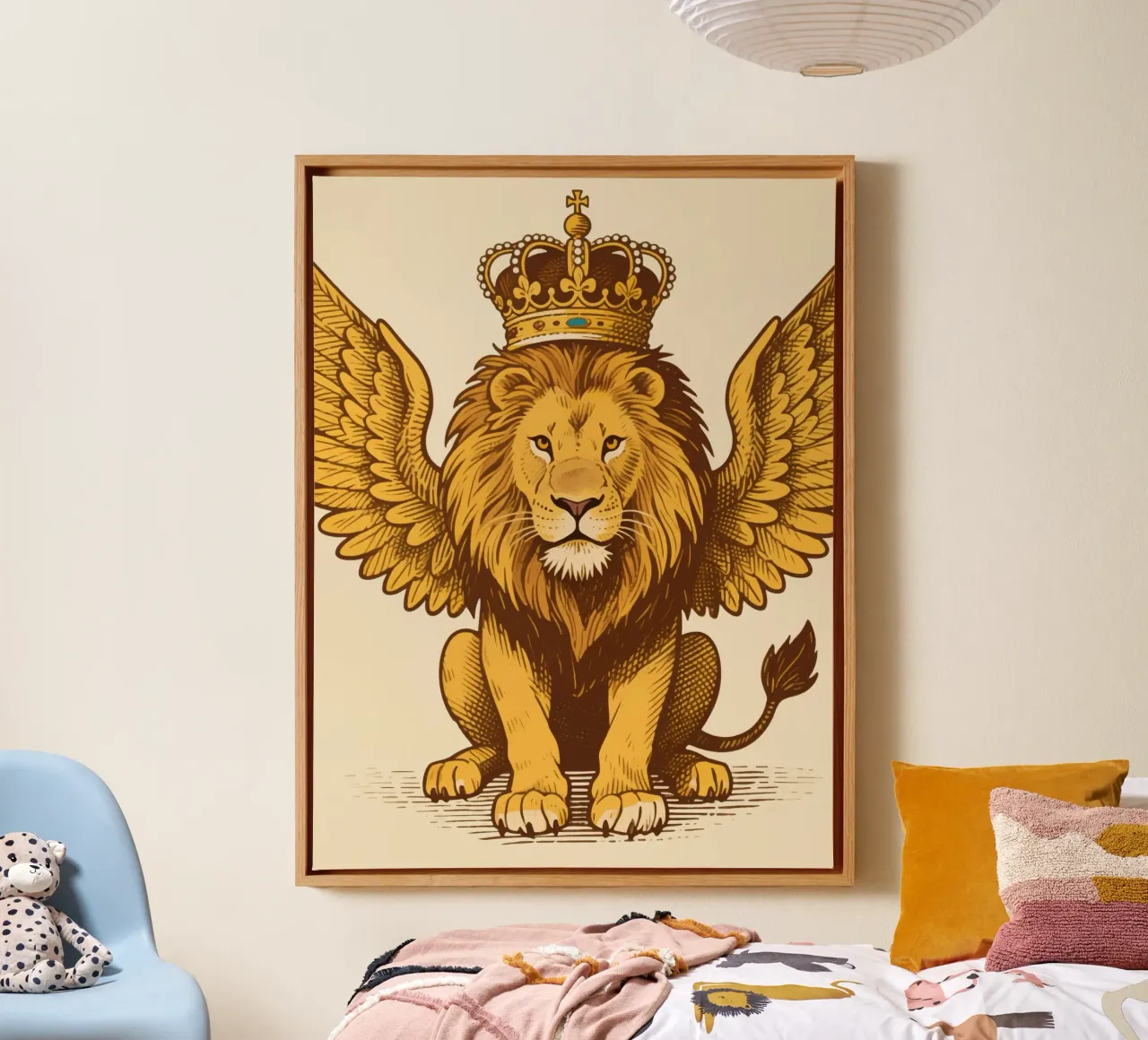King Lion Winged Leinwand mit Schattenfugenrahmen von knowledge