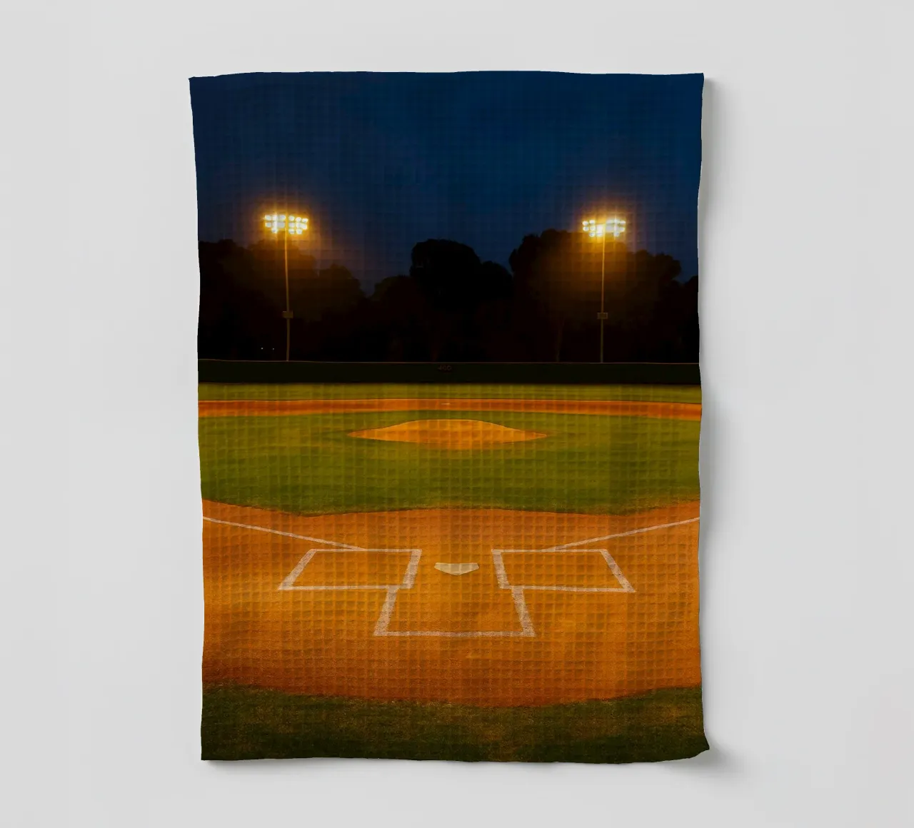 terrain de baseball la nuit vue photographie torchon de chinerei