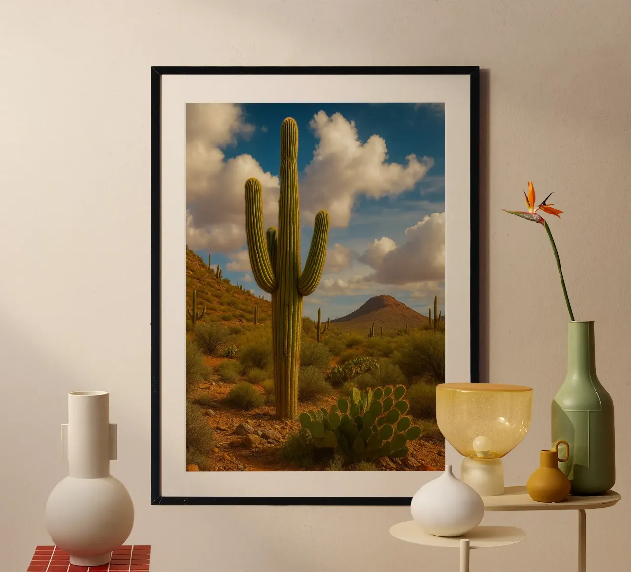 panorama naturale dei cactus poster da chinerei