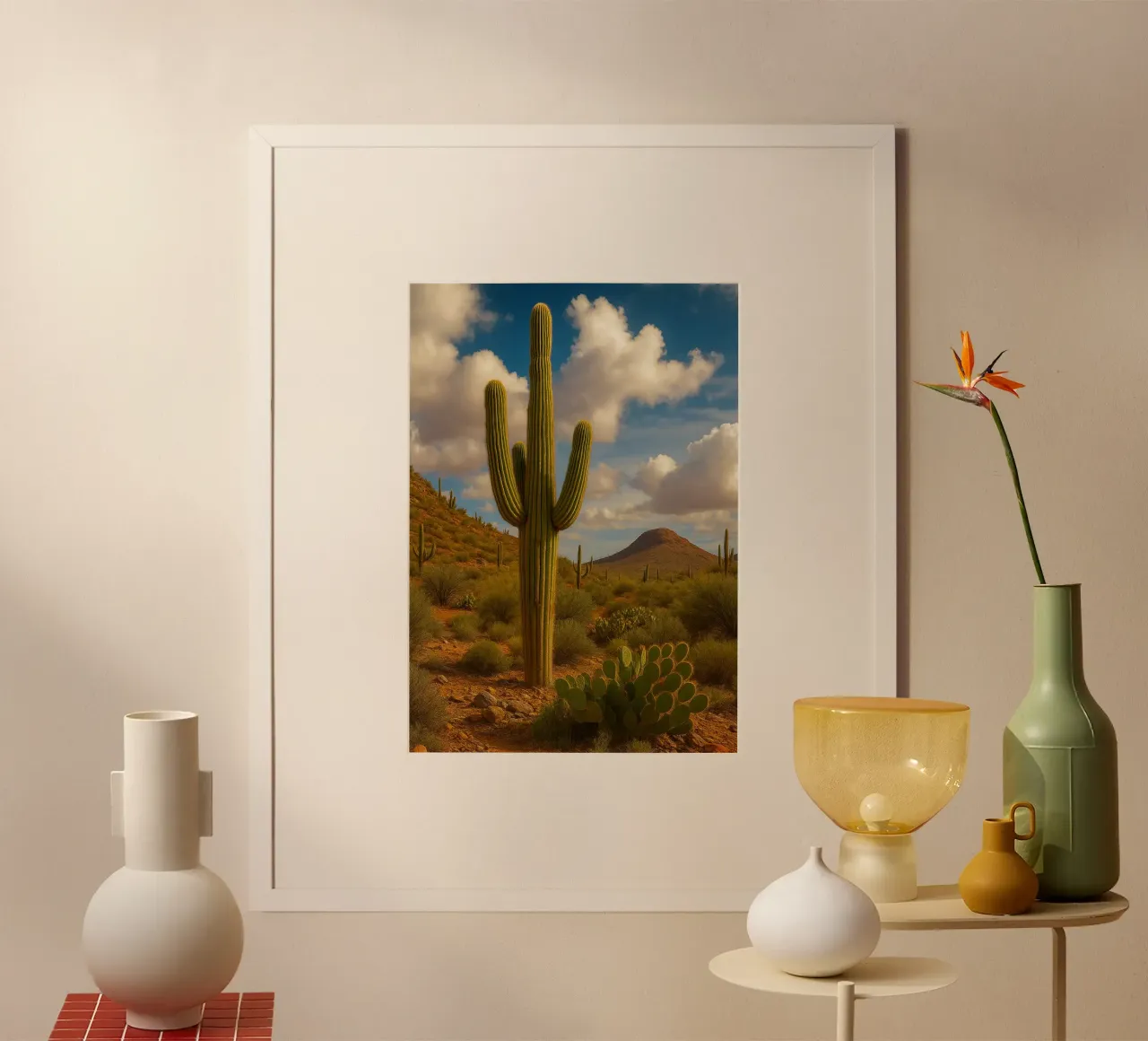 panorama naturale dei cactus poster da chinerei