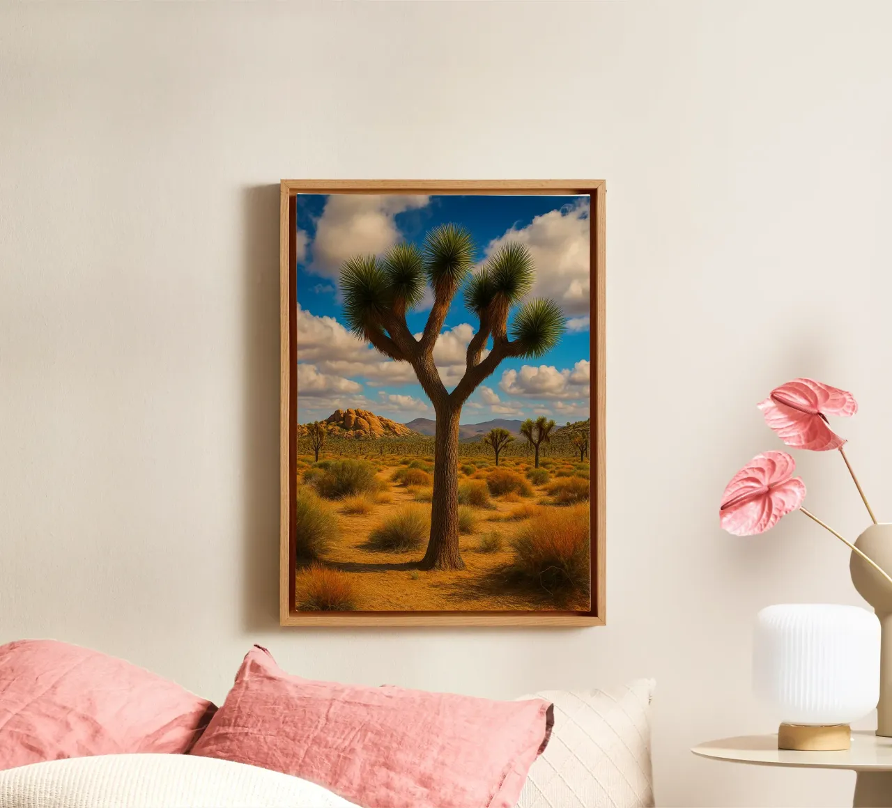 cactus albero natura panorama tela con Cornice a cassetta da chinerei