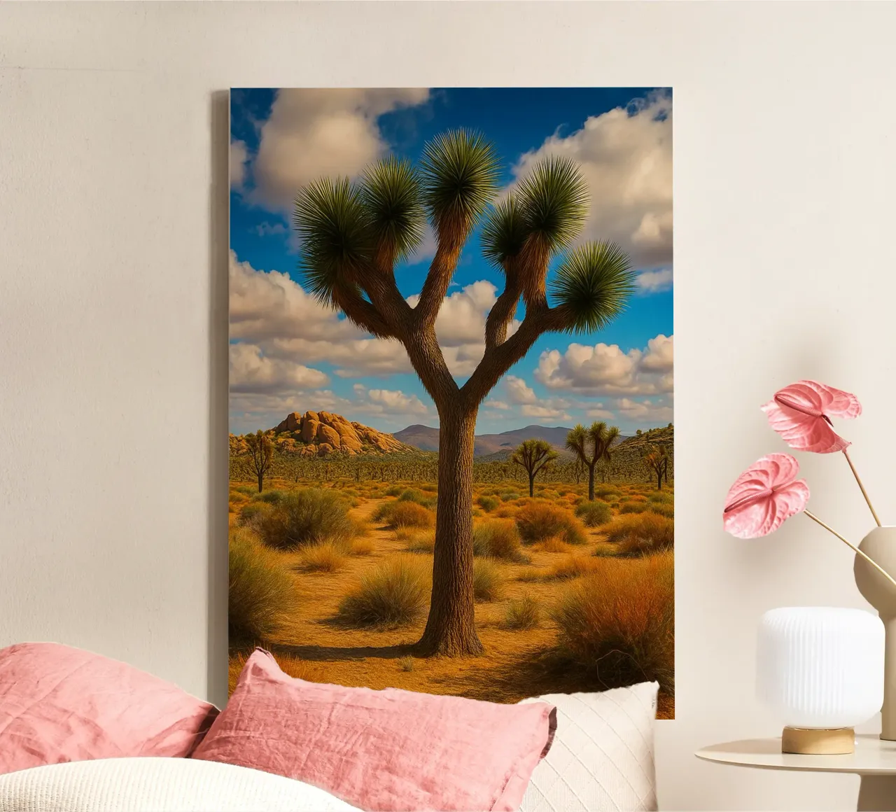 cactus albero natura panorama tela con Cornice a cassetta da chinerei