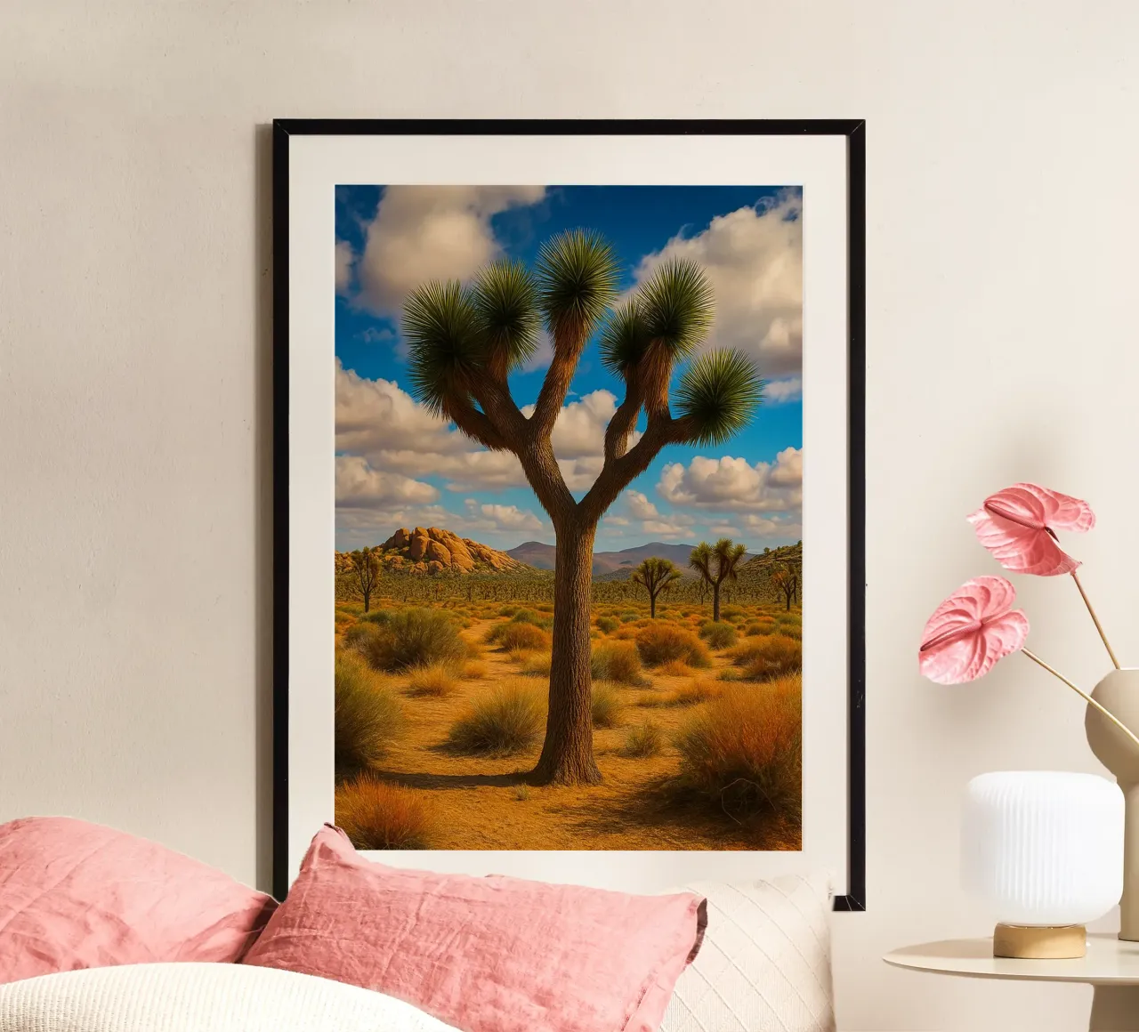 cactus albero natura panorama poster con telaio in alluminio da chinerei