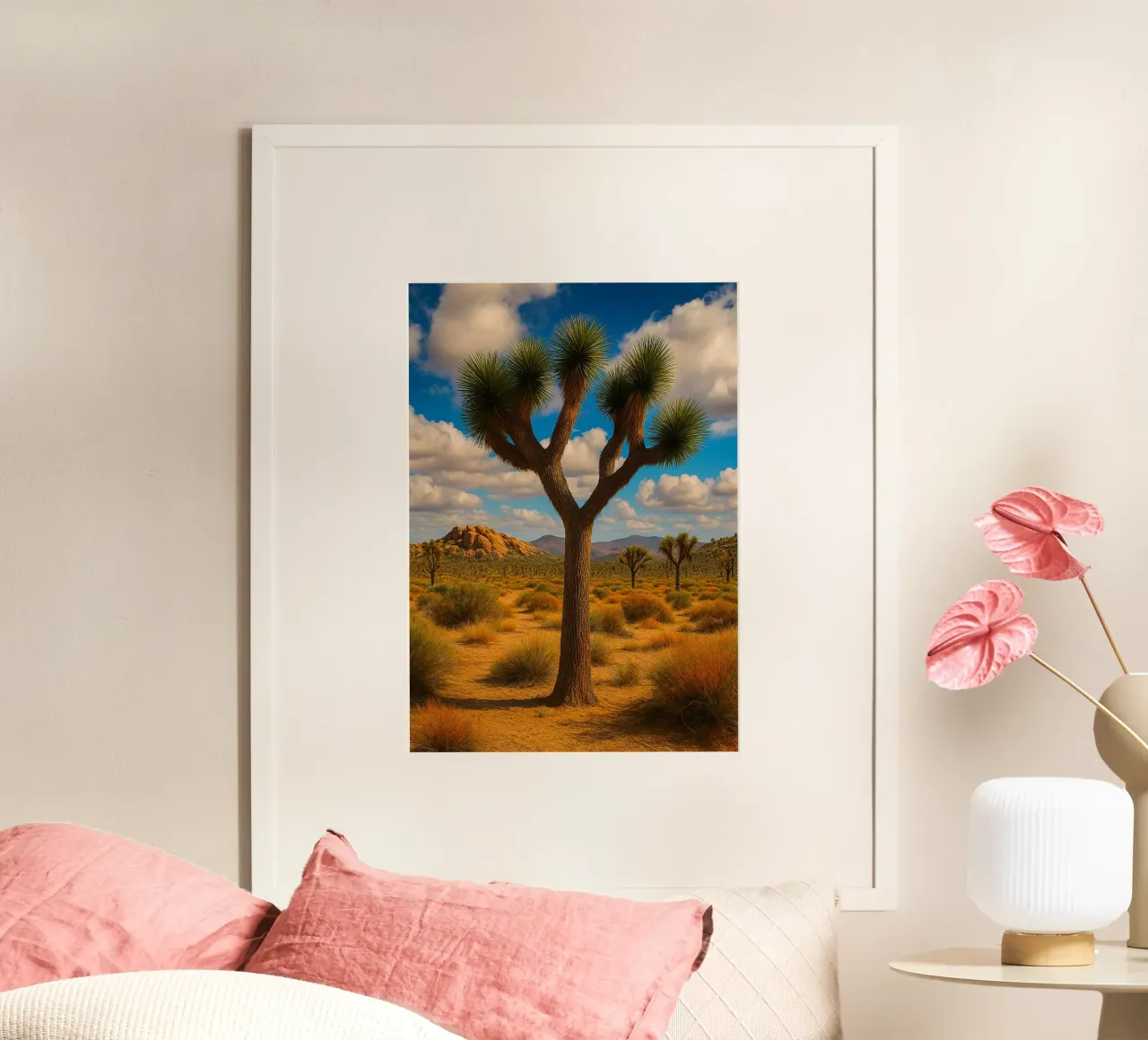 cactus albero natura panorama poster con telaio in alluminio da chinerei