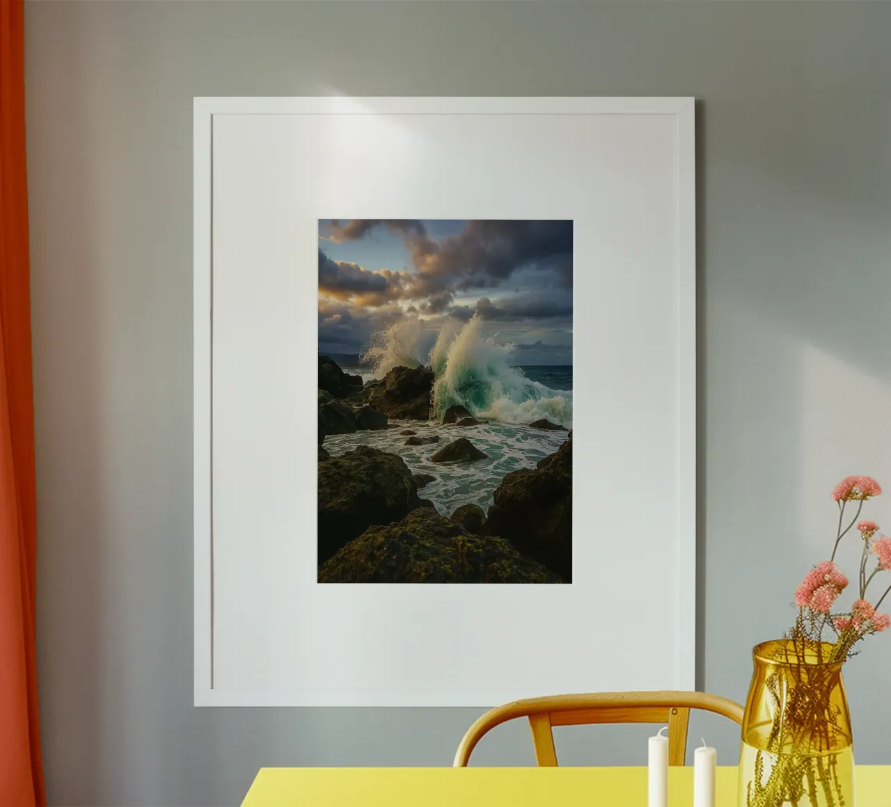 rocce costiere onde mare natura fotografia poster da chinerei