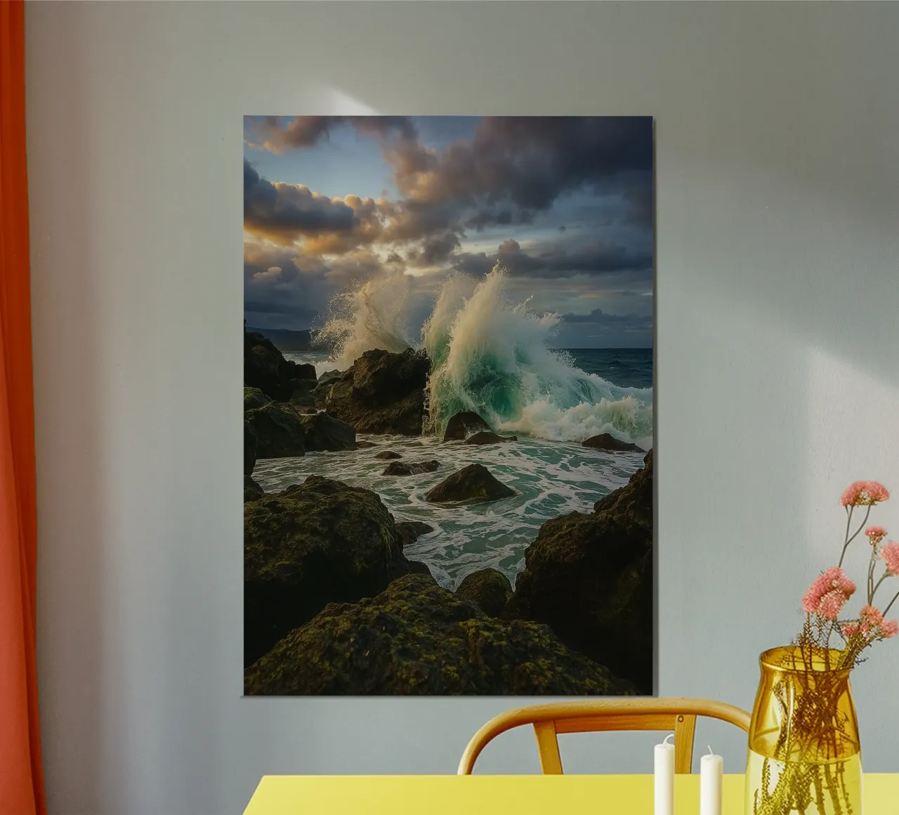 rocce costiere onde mare natura fotografia poster da chinerei