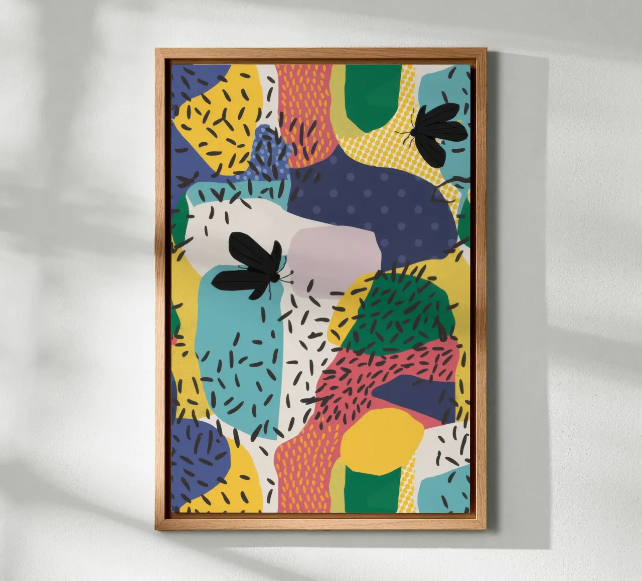 Playful Pattern Collage canvas with Floater frame by Enter Bloom