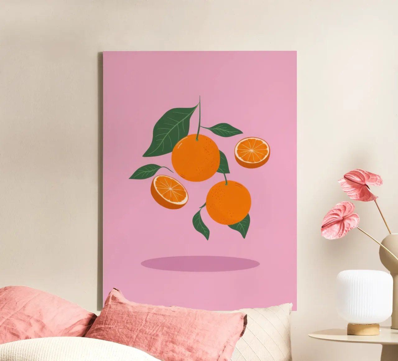 Pastel Citrus Cluster canvas with Floater frame by Enter Bloom