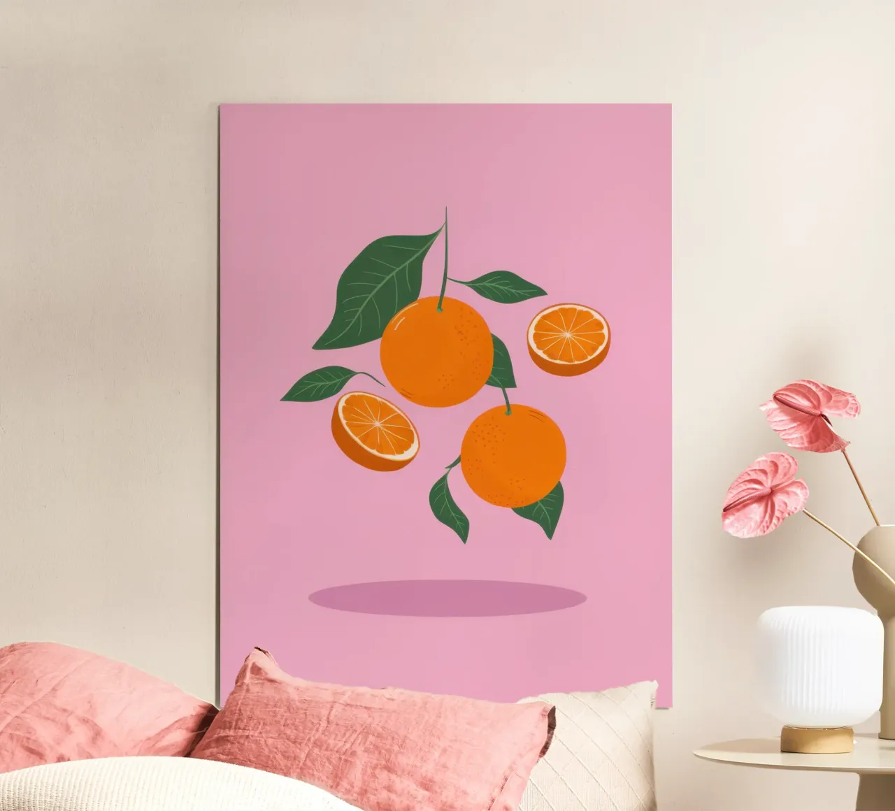 Cluster di agrumi pastello poster con telaio in legno da Enter Bloom