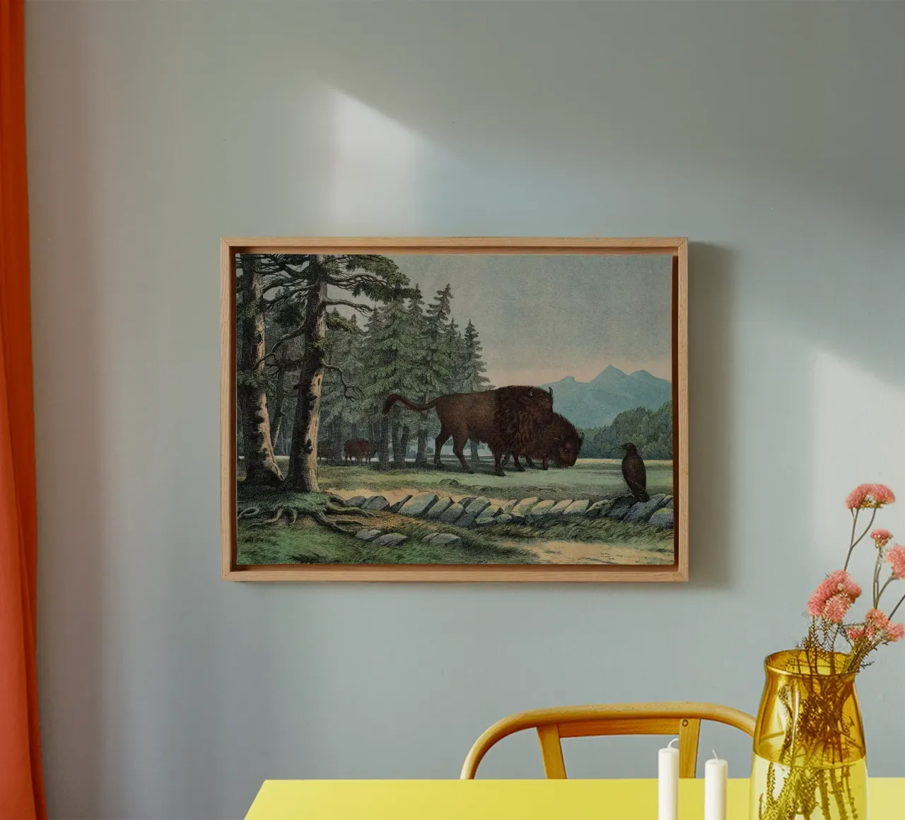 Vintage Kolb 10 Tafel 3 Auerochse canvas met Baklijst van Vintage Print Collection