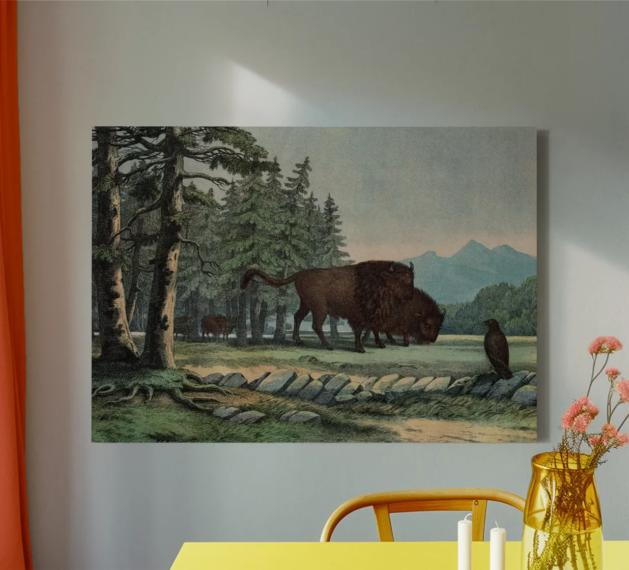 Vintage Kolb 10 Tafel 3 Auerochse canvas met Baklijst van Vintage Print Collection