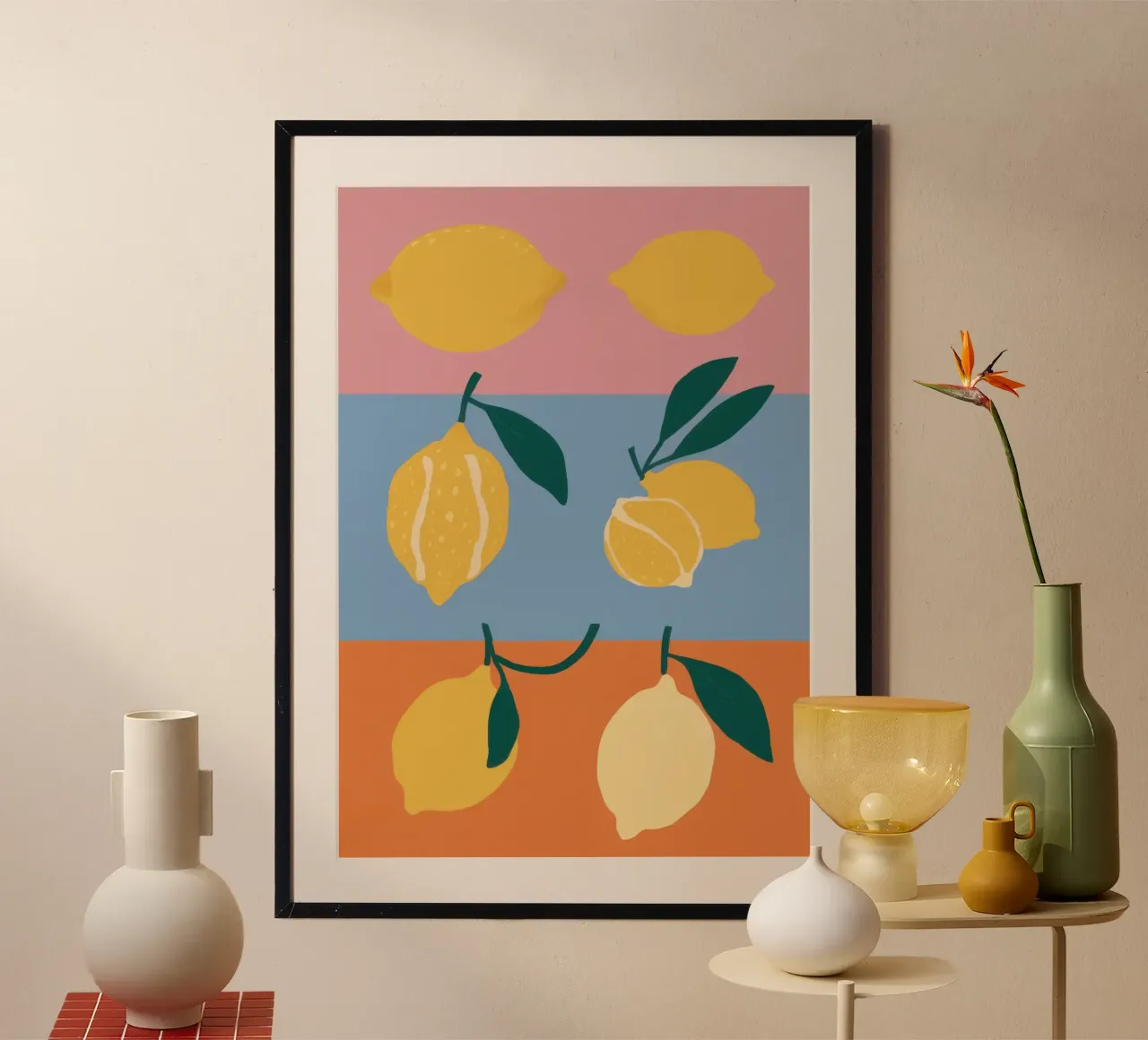 Tri Panel Lemon Study poster da Enter Bloom