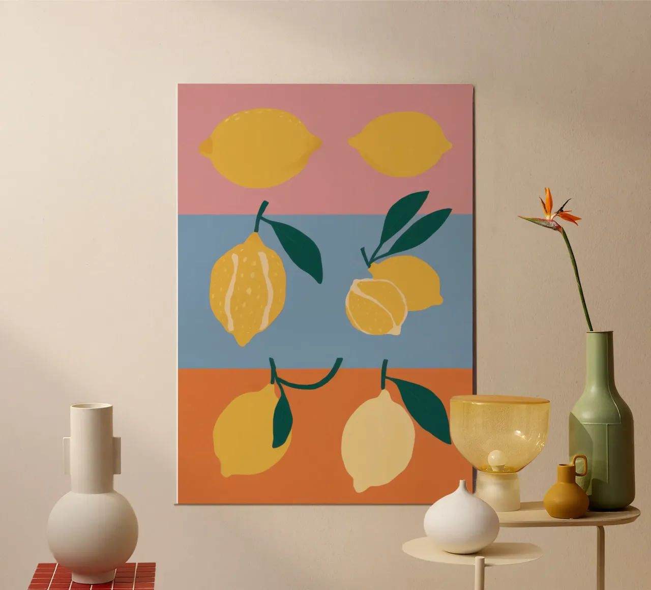 Tri Panel Lemon Study poster da Enter Bloom