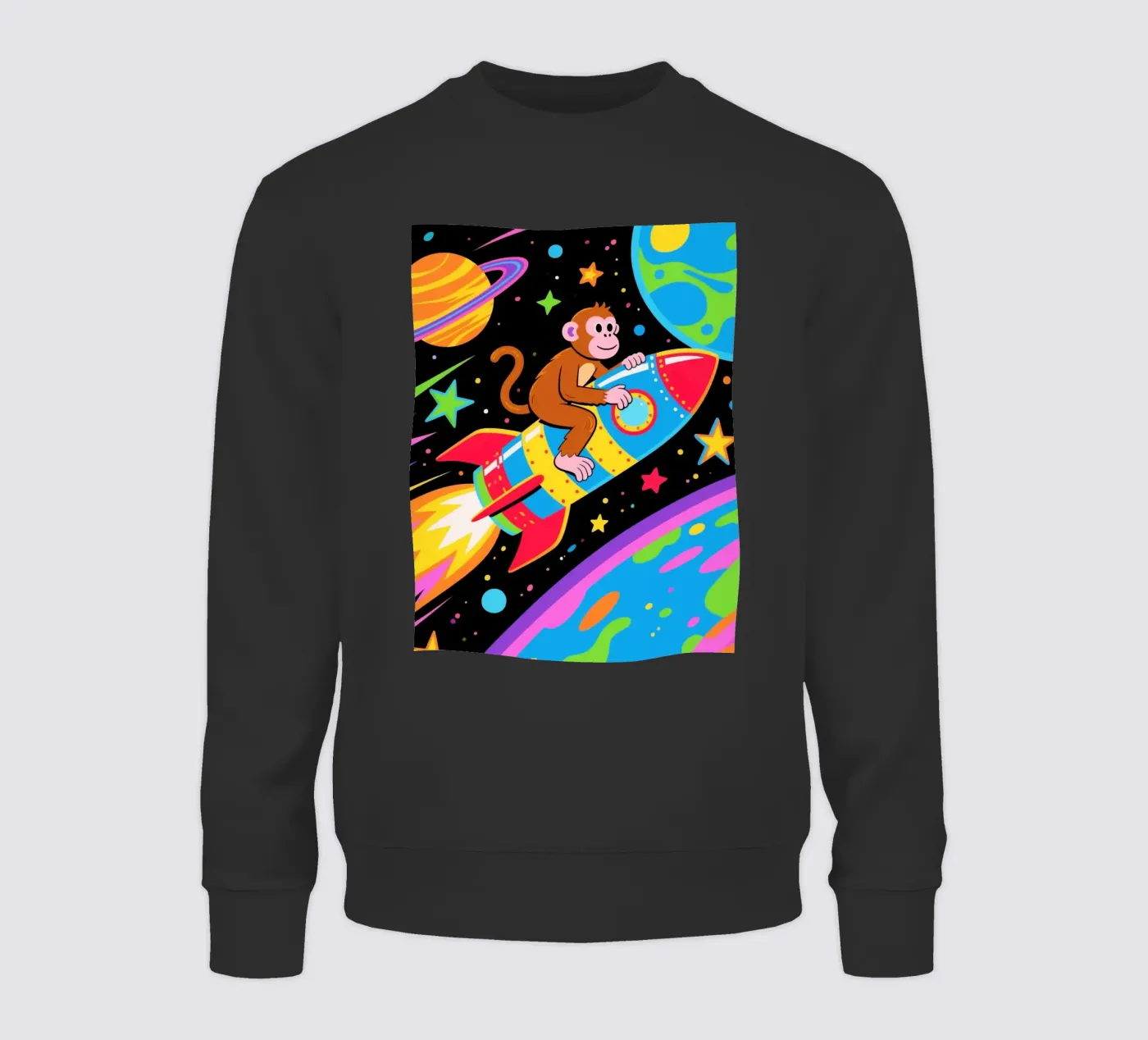 Funny Monkey Rocket felpa da knowledge