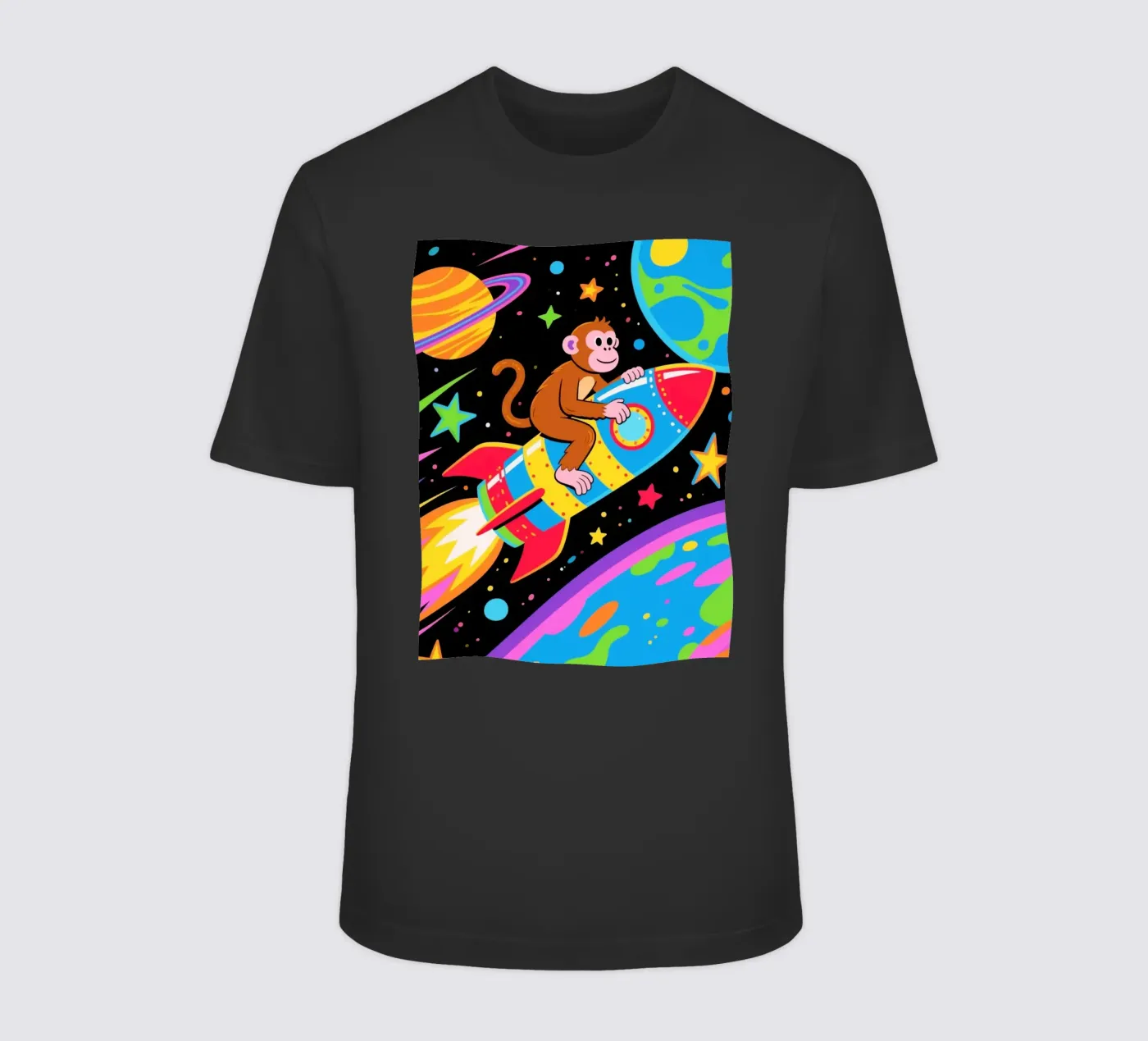 Funny Monkey Rocket t-shirt da knowledge