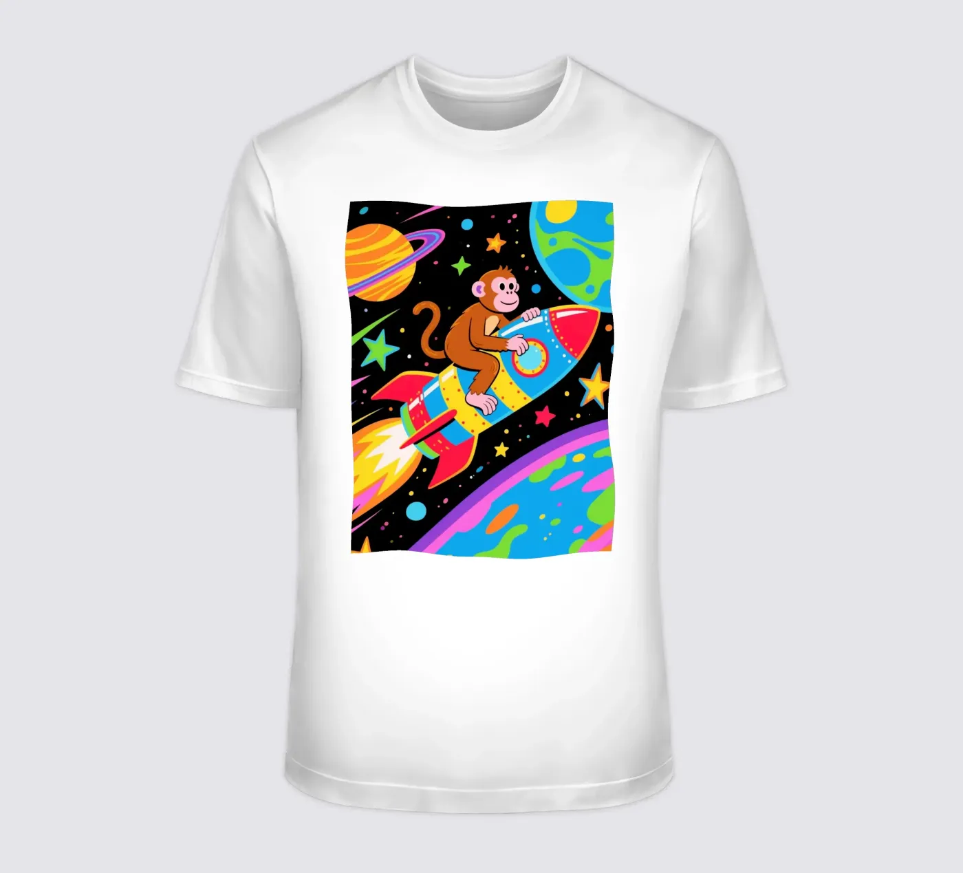 Funny Monkey Rocket t-shirt da knowledge