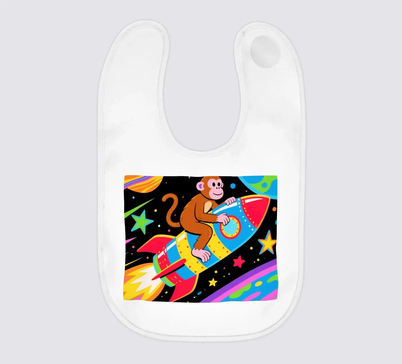 Funny Monkey Rocket baby bib by knowledge