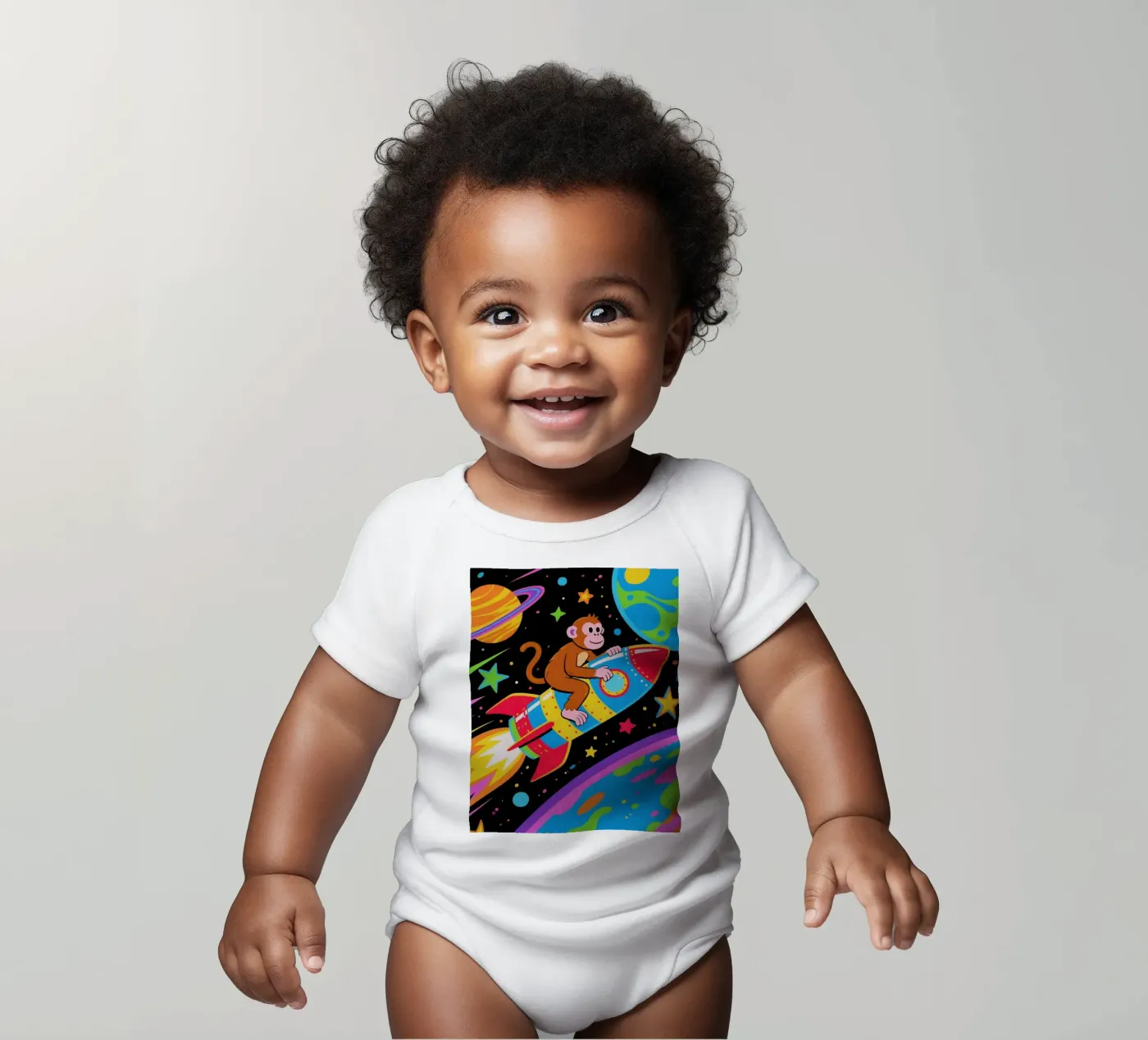 Funny Monkey Rocket body bébé de knowledge