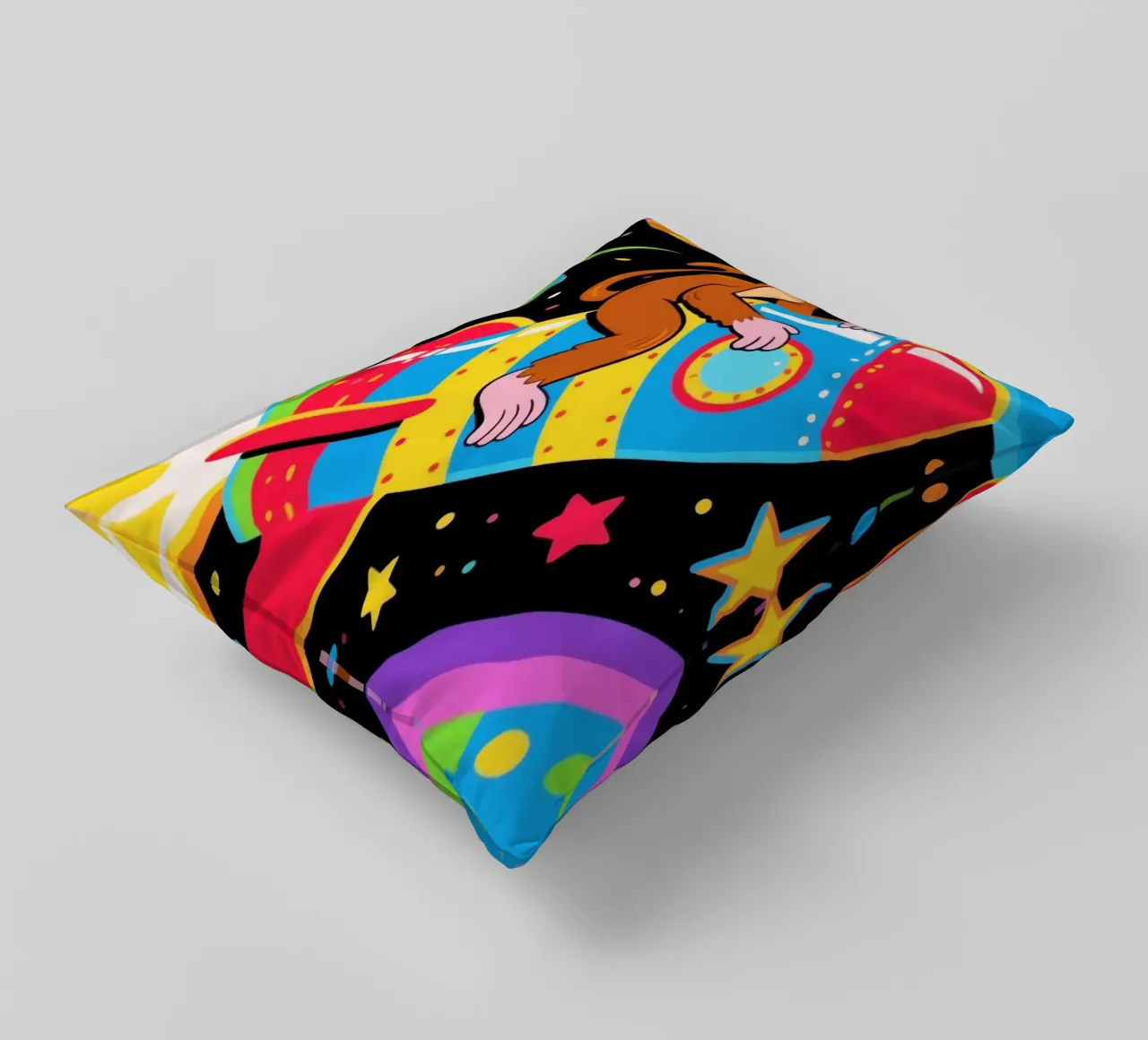 Funny Monkey Rocket cuscino da knowledge
