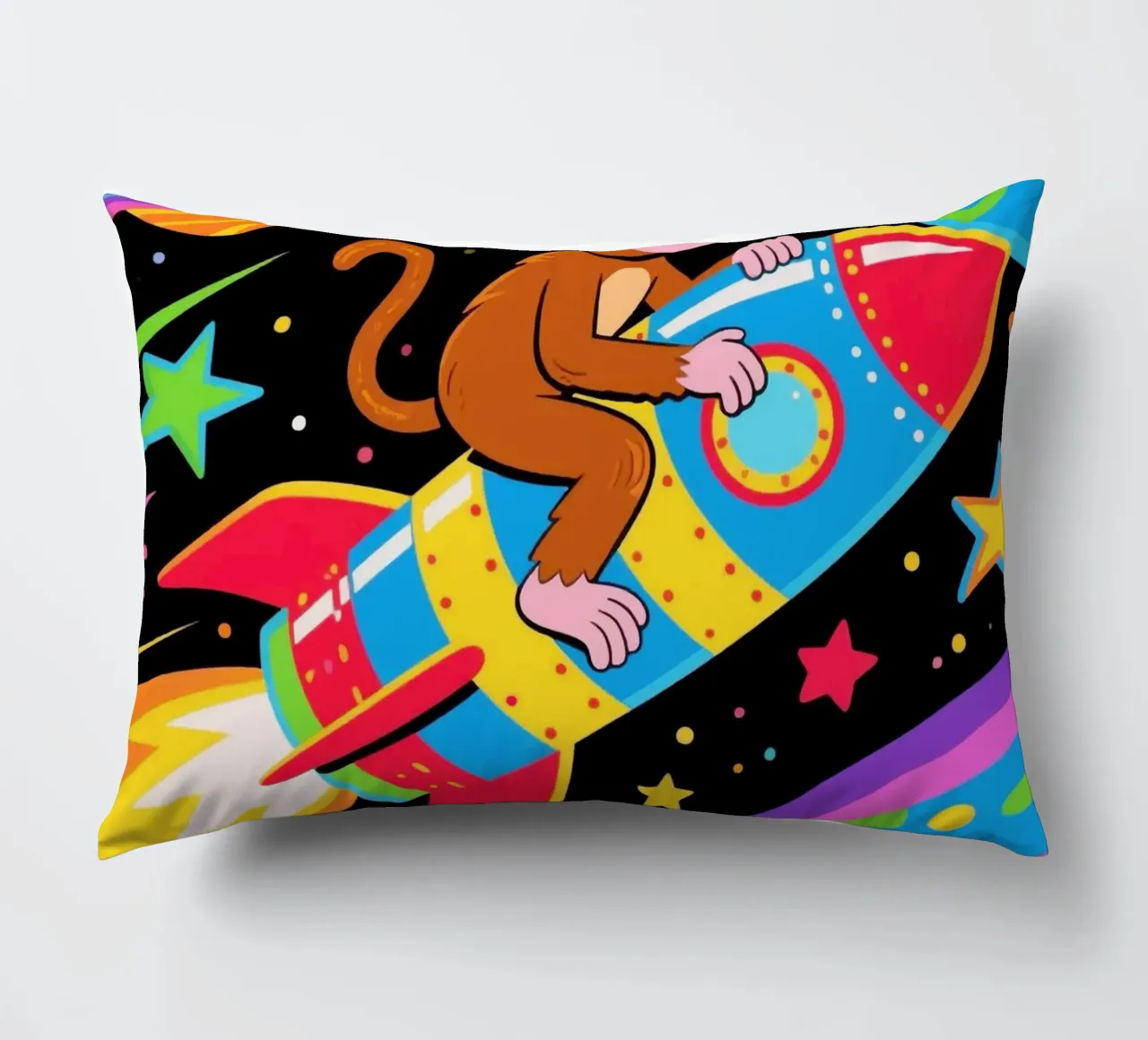 Funny Monkey Rocket cuscino da knowledge
