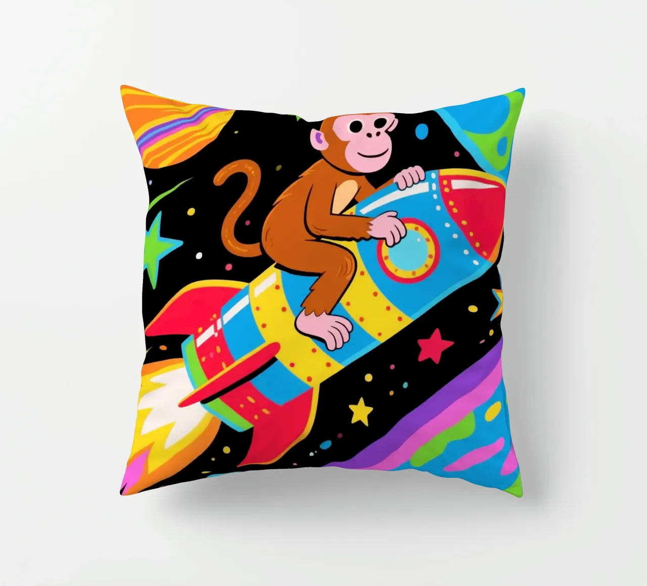 Funny Monkey Rocket cuscino da knowledge