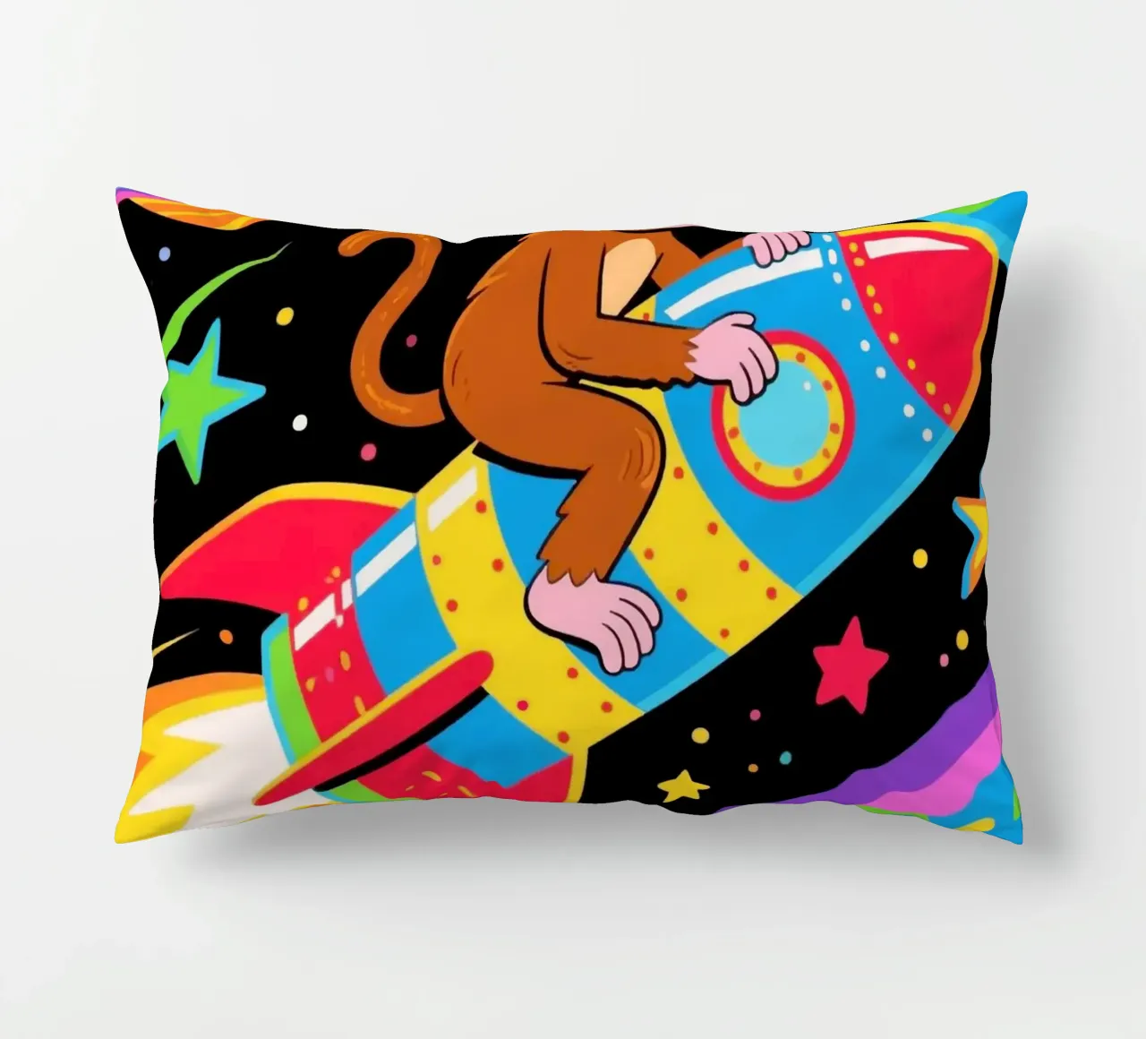 Funny Monkey Rocket cuscino da knowledge