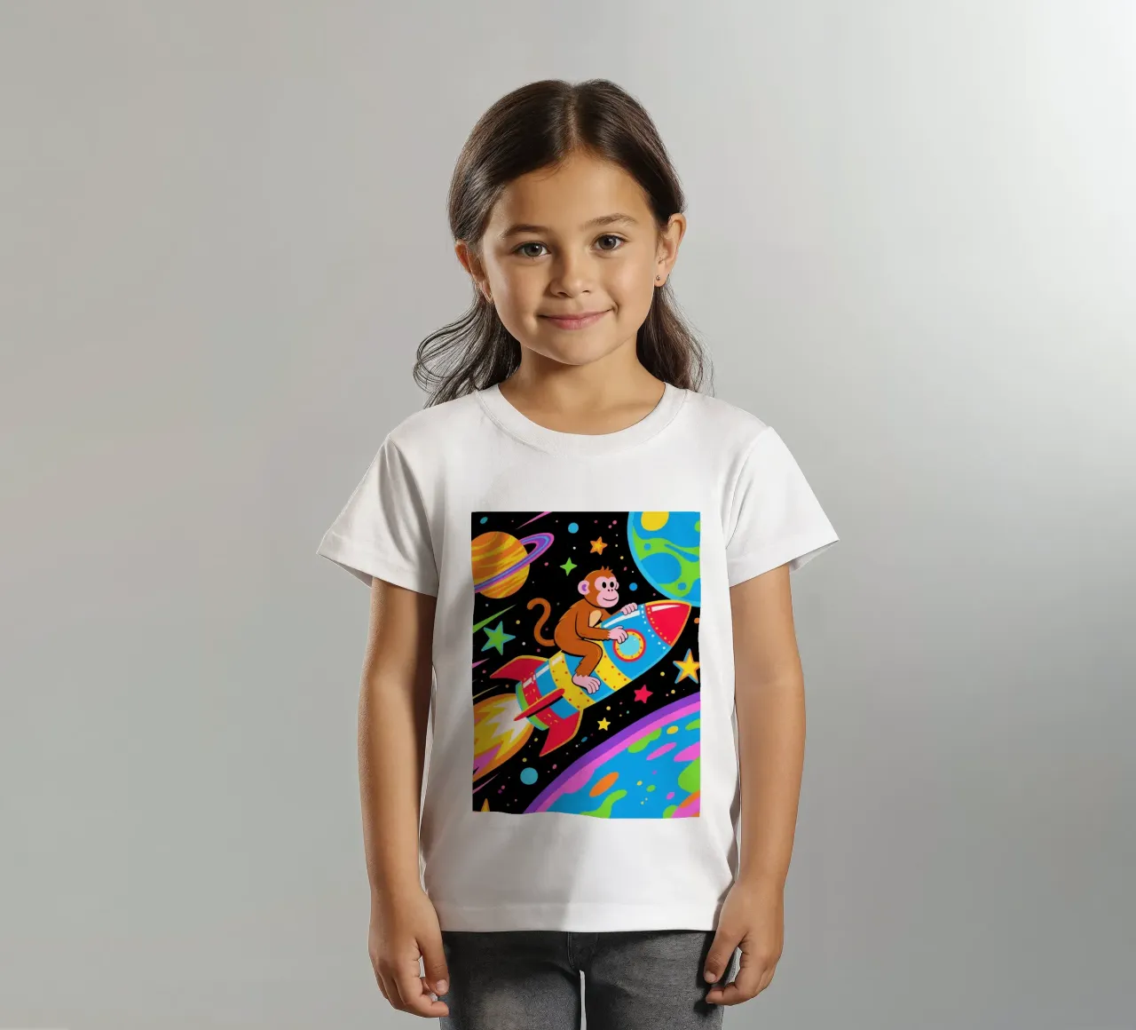 Funny Monkey Rocket kinder t-shirt van knowledge