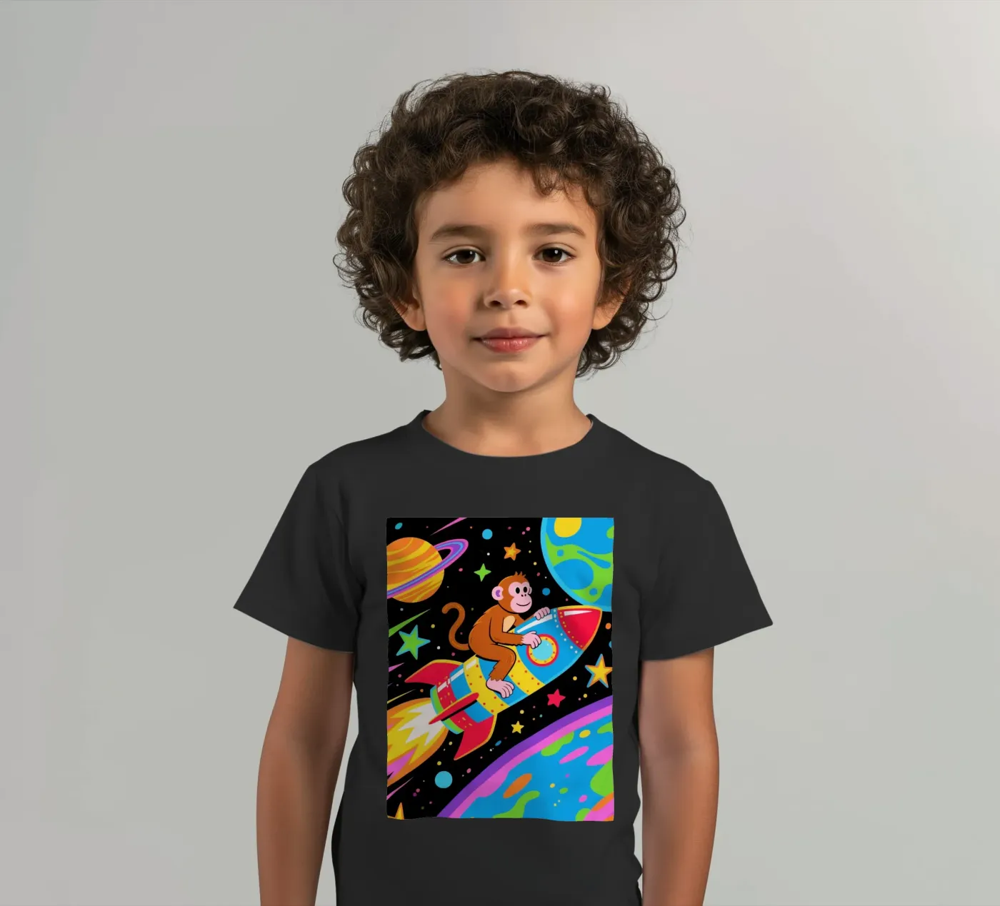 Funny Monkey Rocket Kinder T-Shirt von knowledge