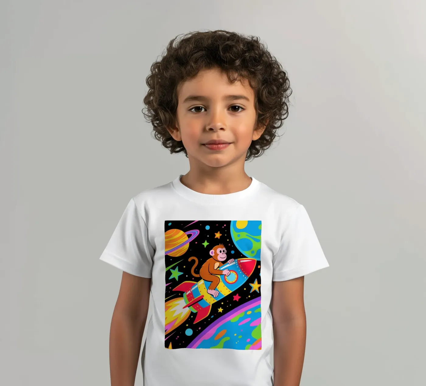 Funny Monkey Rocket t-shirt bambini da knowledge