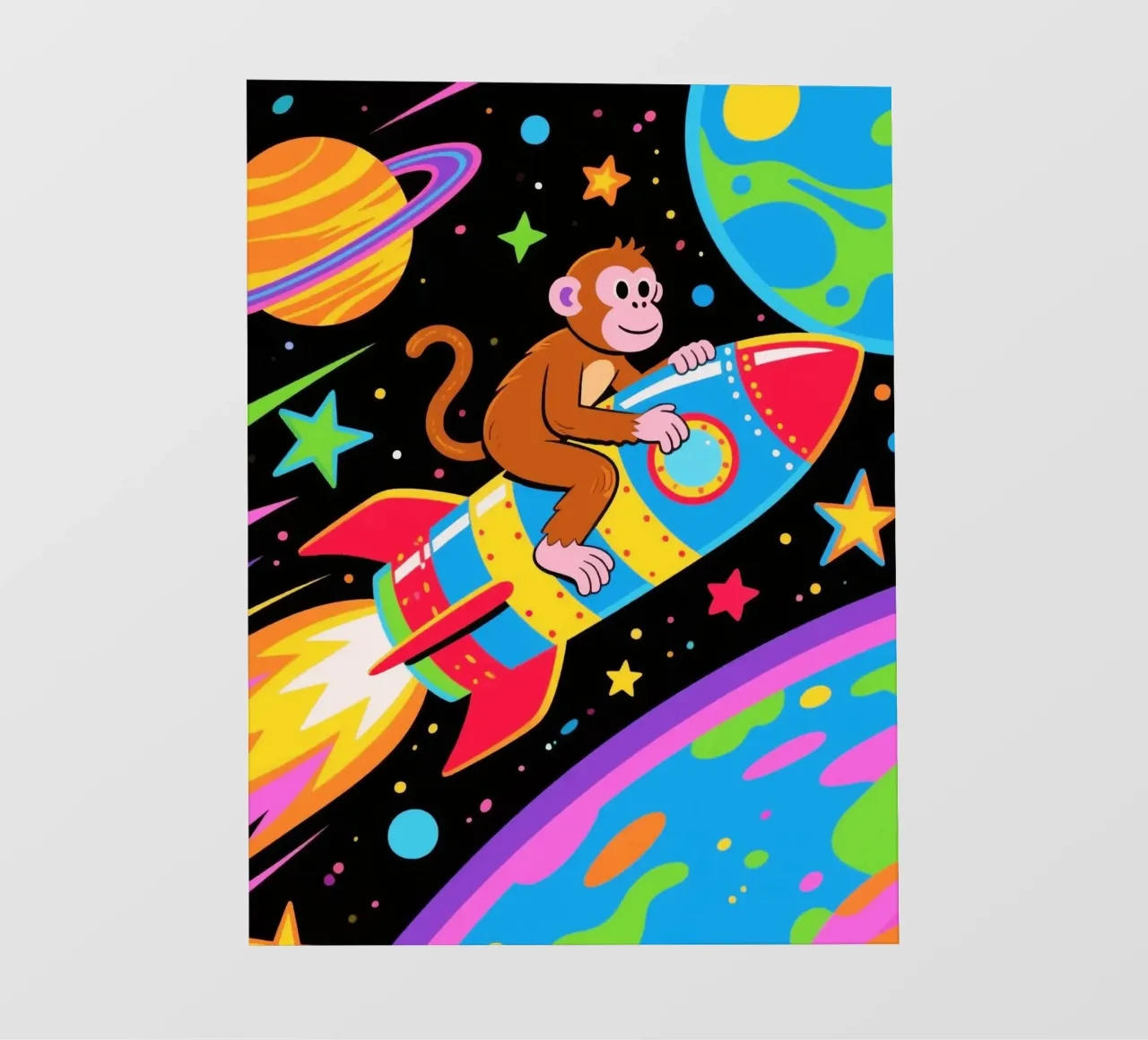 Funny Monkey Rocket fotobehang van knowledge