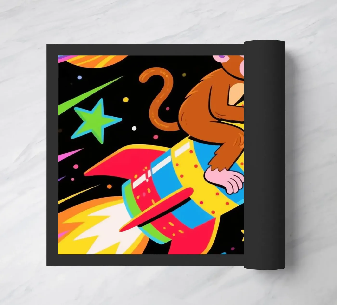 Funny Monkey Rocket doormat by knowledge