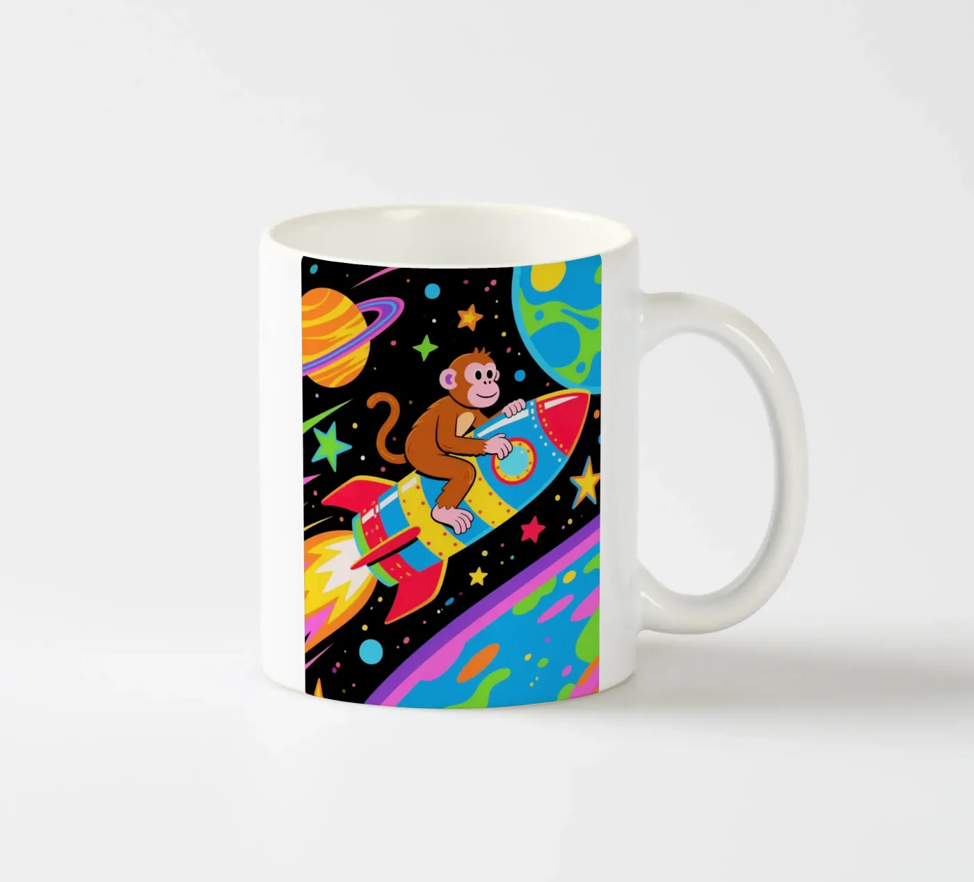 Funny Monkey Rocket ceramic mug by knowledge