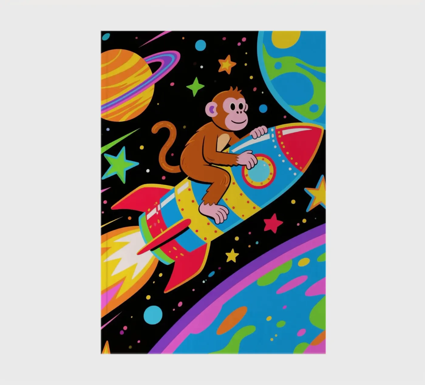 Funny Monkey Rocket notebook by knowledge
