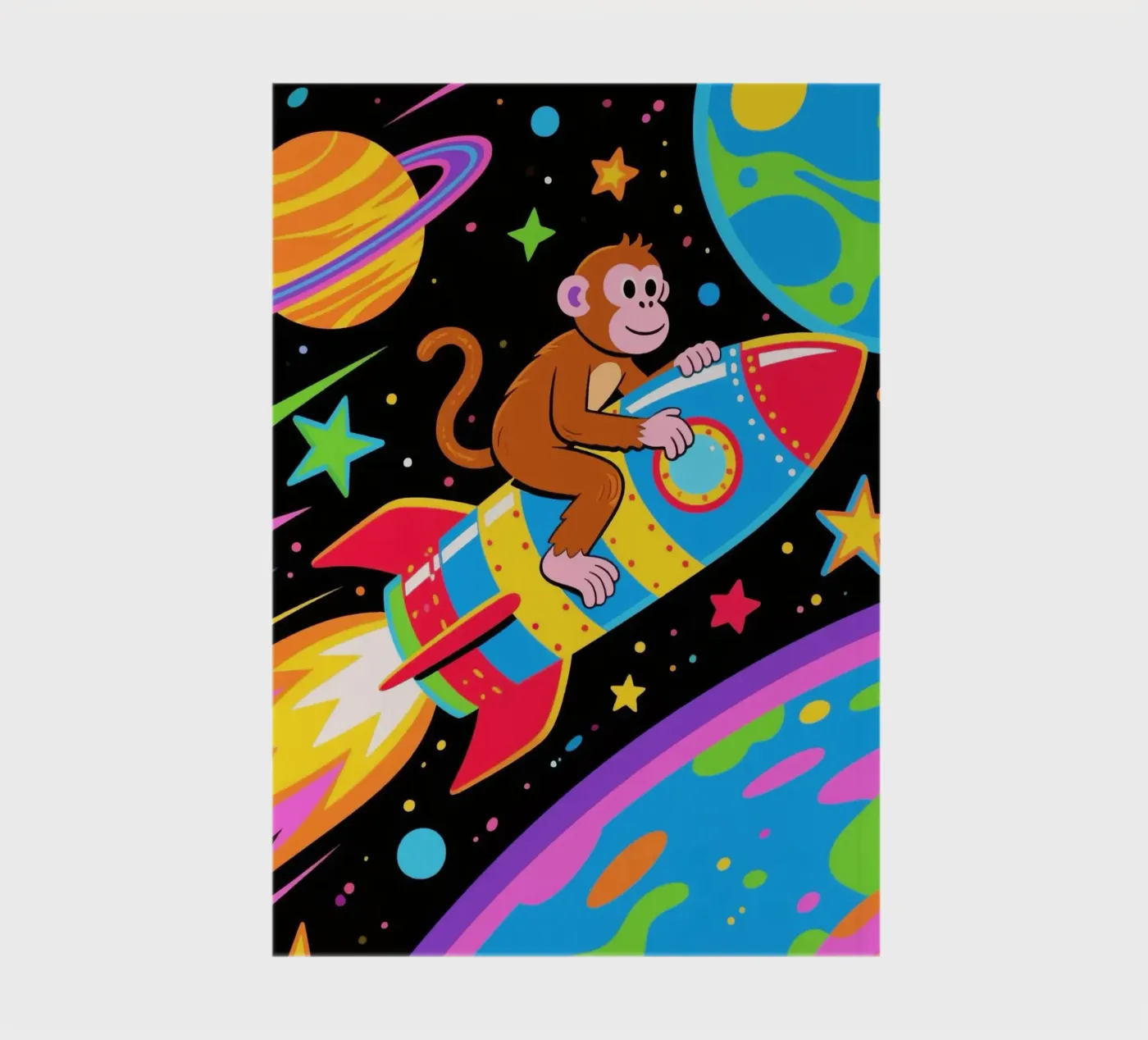 Funny Monkey Rocket notebook by knowledge