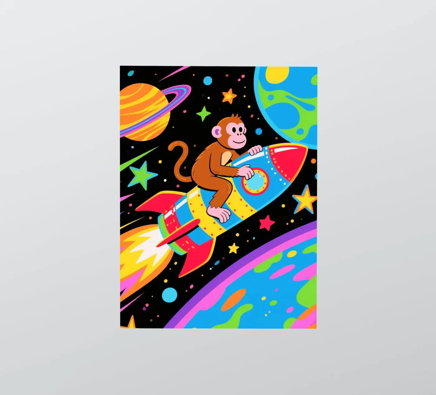 Funny Monkey Rocket sticker van knowledge