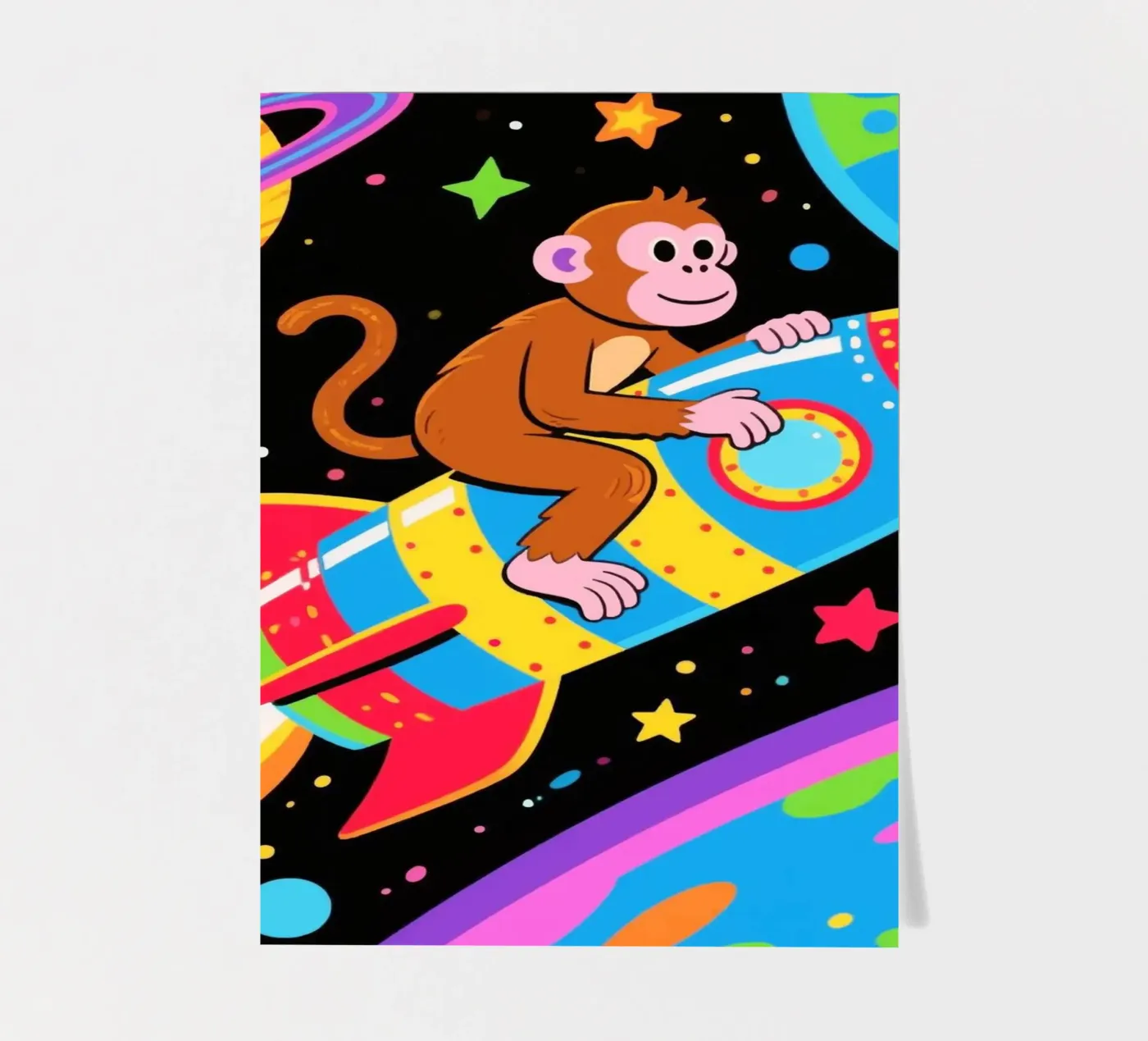 Funny Monkey Rocket stickervel van knowledge