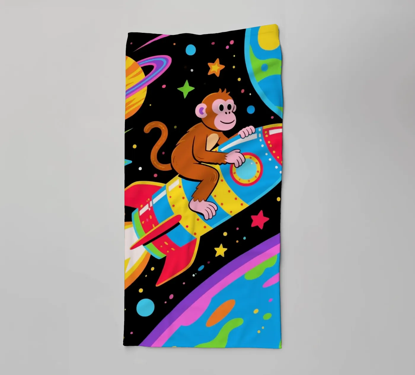 Funny Monkey Rocket Handtuch von knowledge